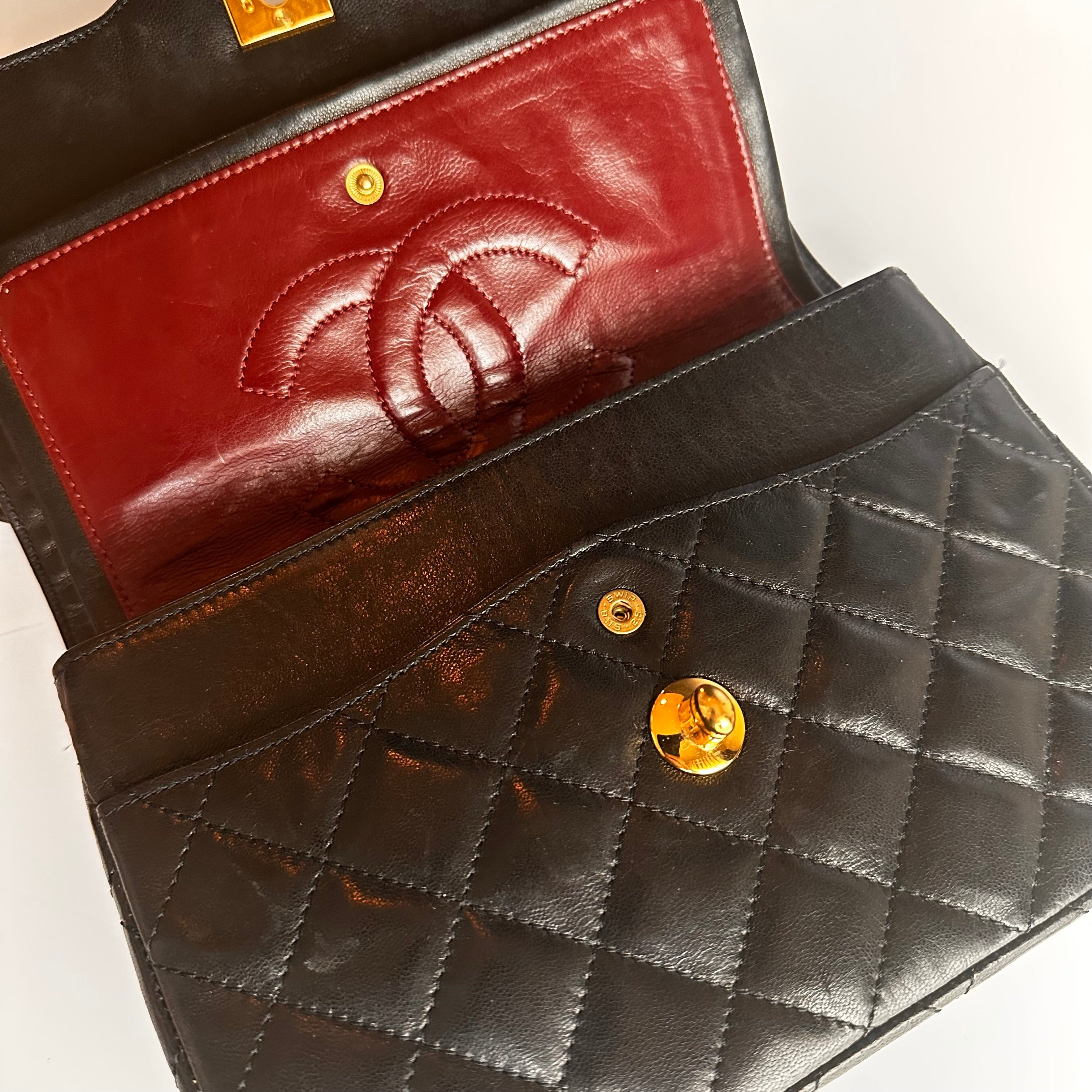 Chanel Vintage Small Paris Flap Black Lambskin 24K GHW