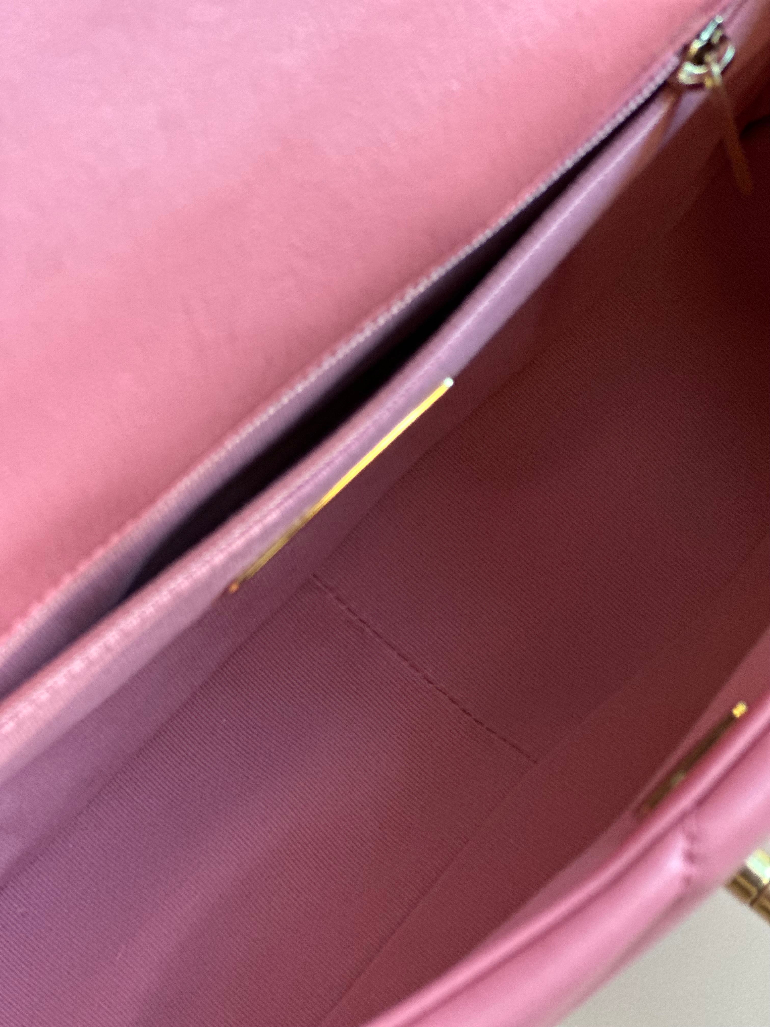 22A Chanel Medium 19 Pink Flap Lambskin Trio Mix Hardwares