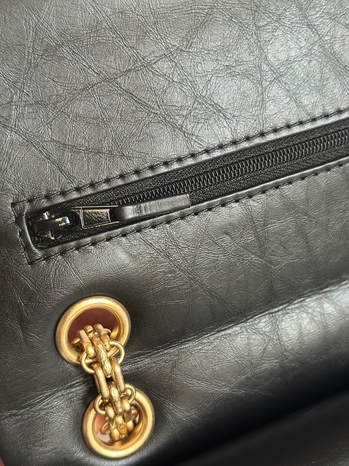 Chanel 2.55 Reissue Double Flap Black Aged Calfskin GHW Size 225