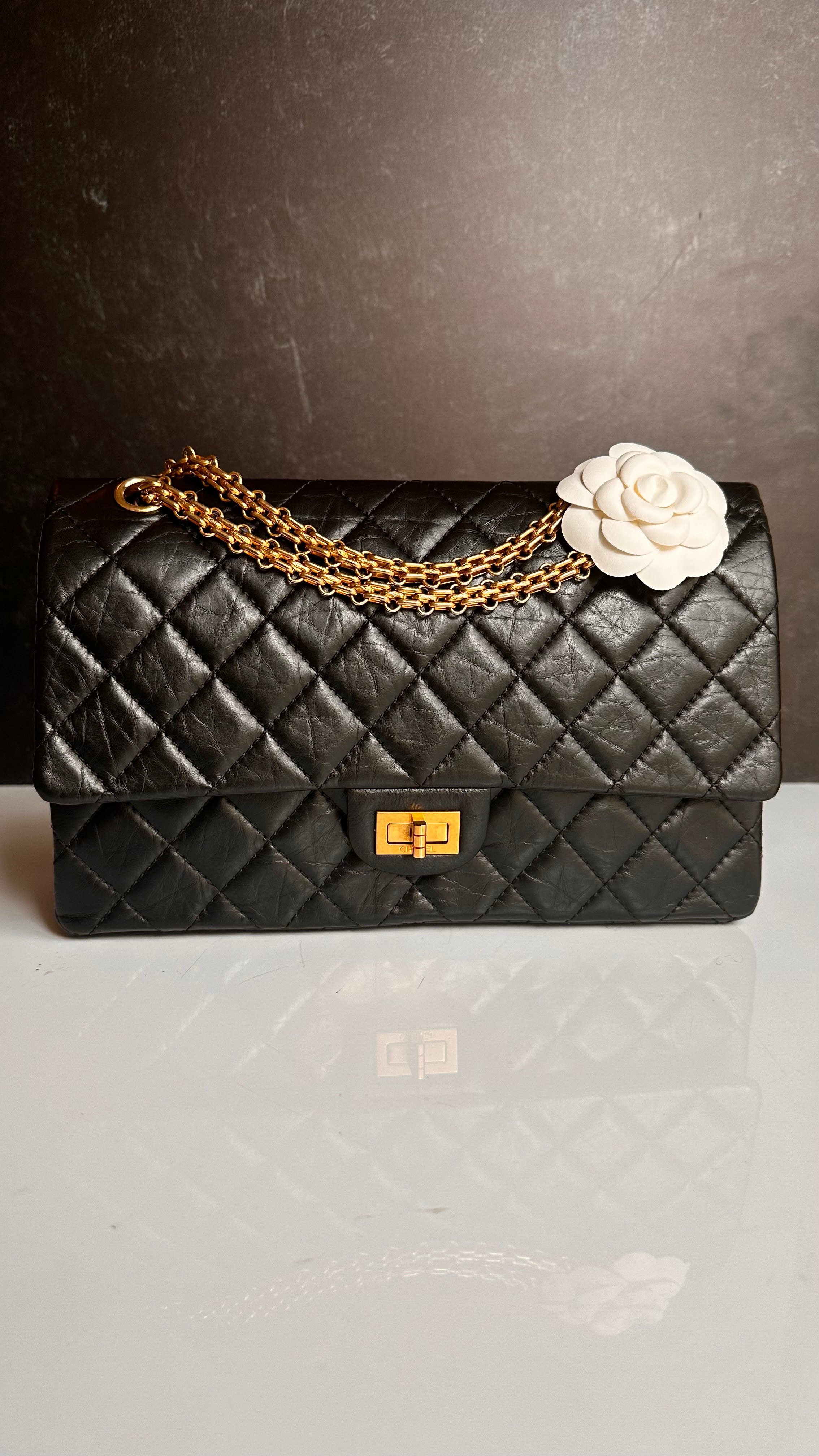Chanel 2.55 Reissue Mademoiselle Flap Black Aged Calfskin GHW