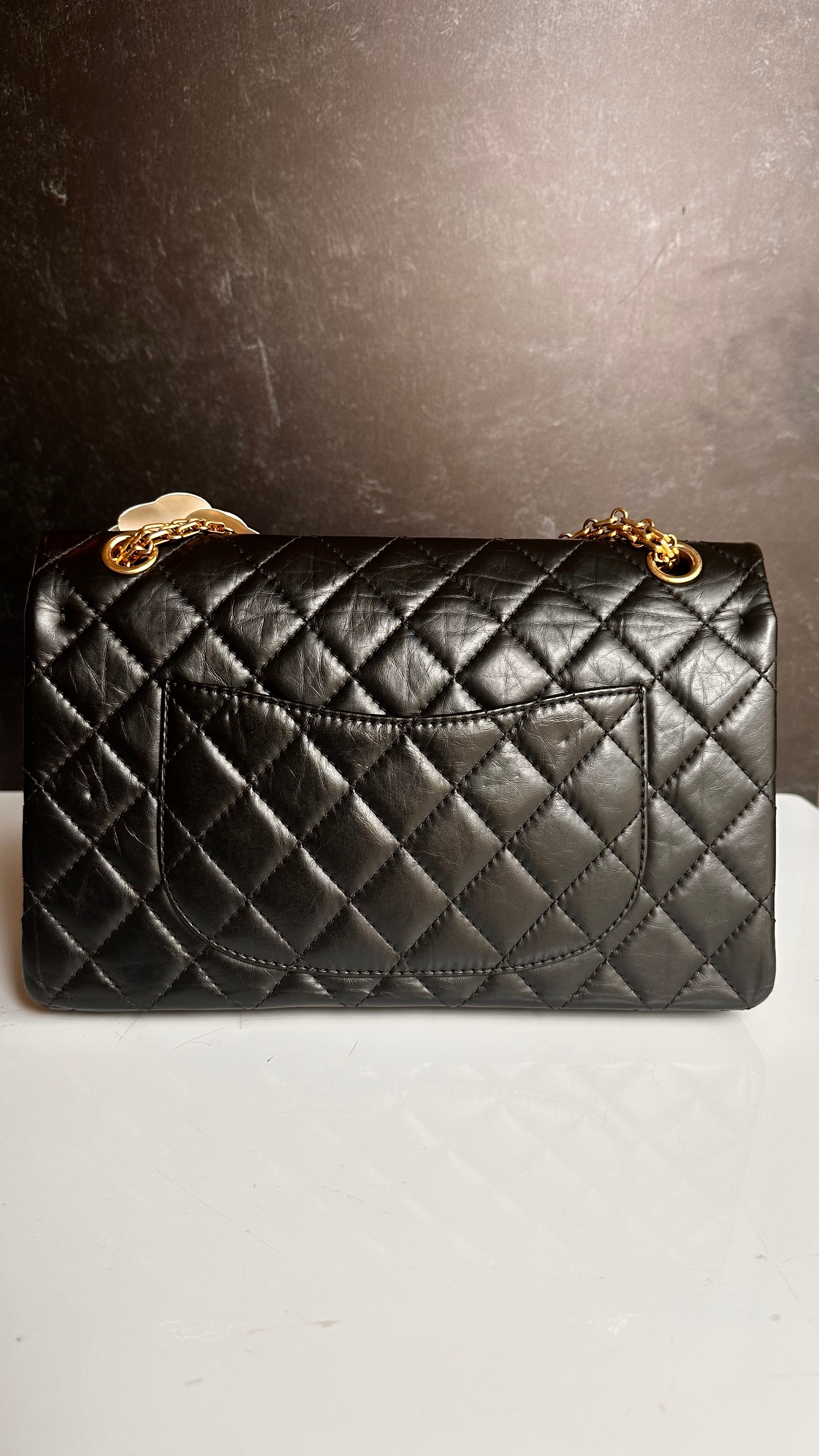 Chanel 2.55 Reissue Mademoiselle Flap Black Aged Calfskin GHW
