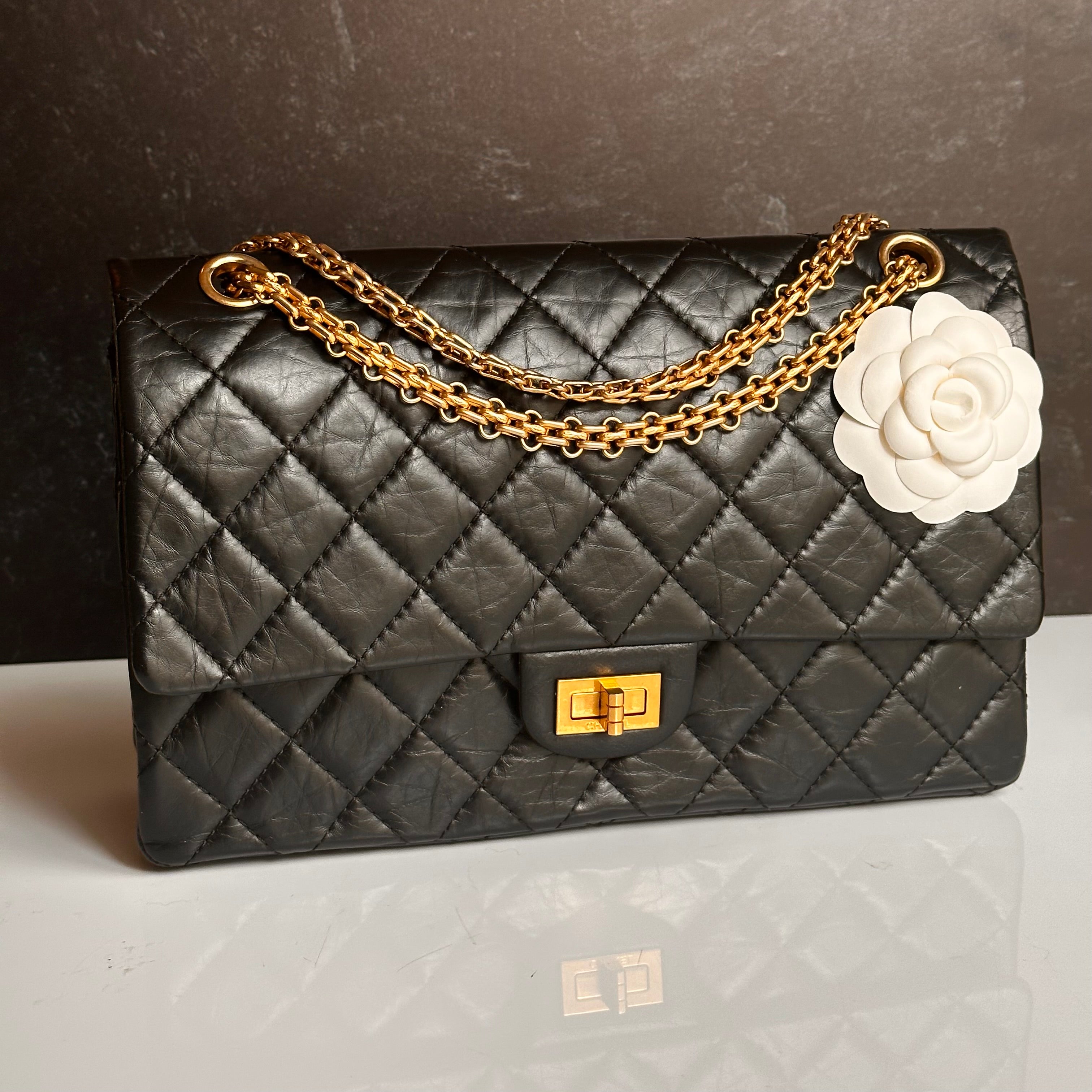 Chanel 2.55 Reissue Mademoiselle Flap Black Aged Calfskin GHW
