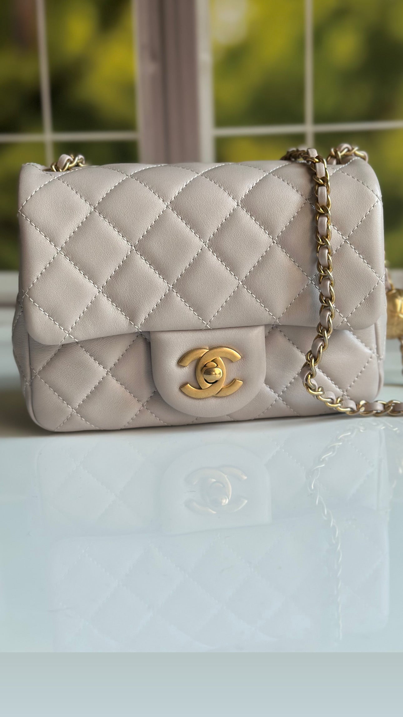 2021 Chanel Mini Pearl Crush Flap Lilac Lambskin & GHW