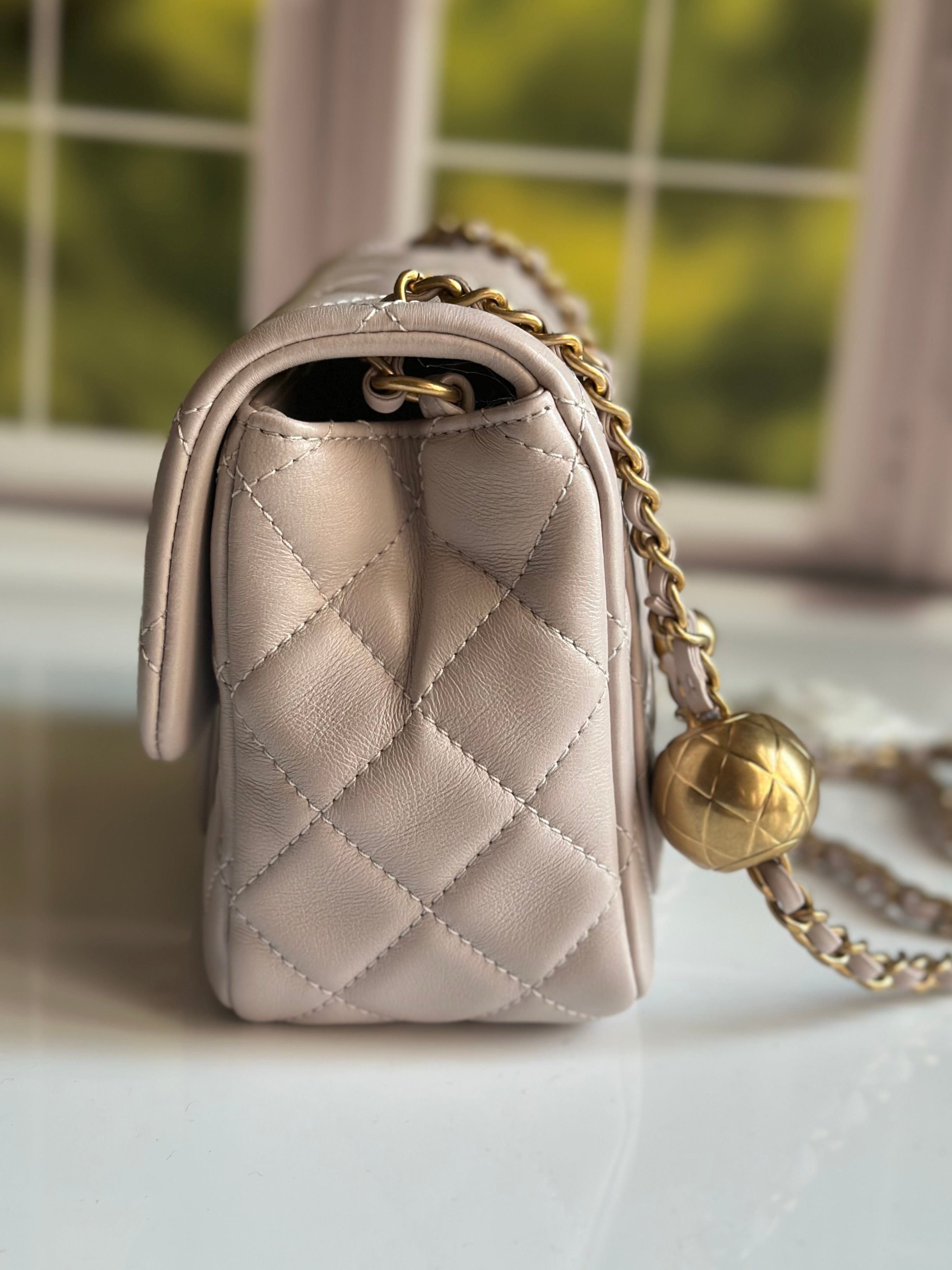 2021 Chanel Mini Pearl Crush Flap Lilac Lambskin & GHW