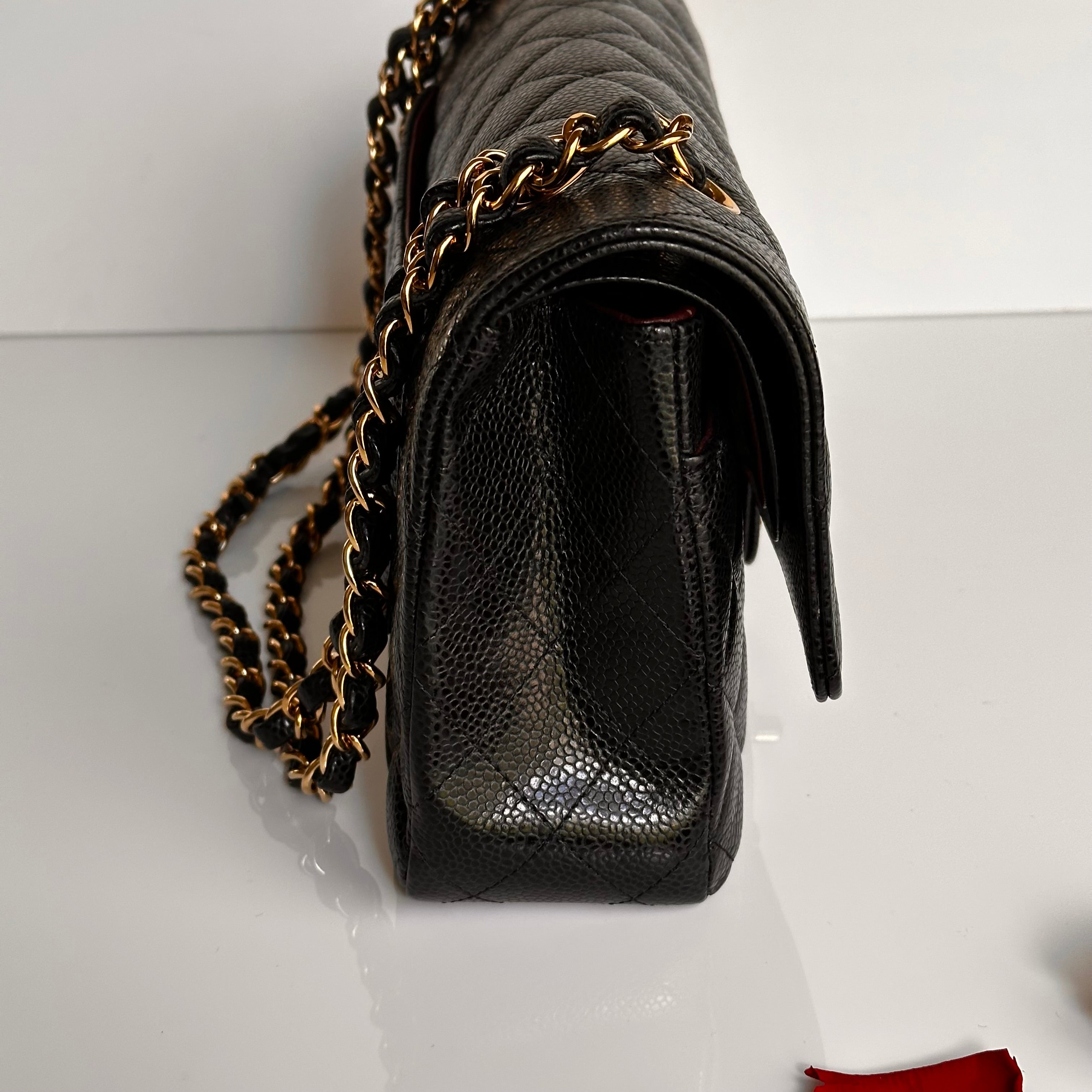 2022 Chanel Timeless Classic Medium Double Flap Black Caviar GHW