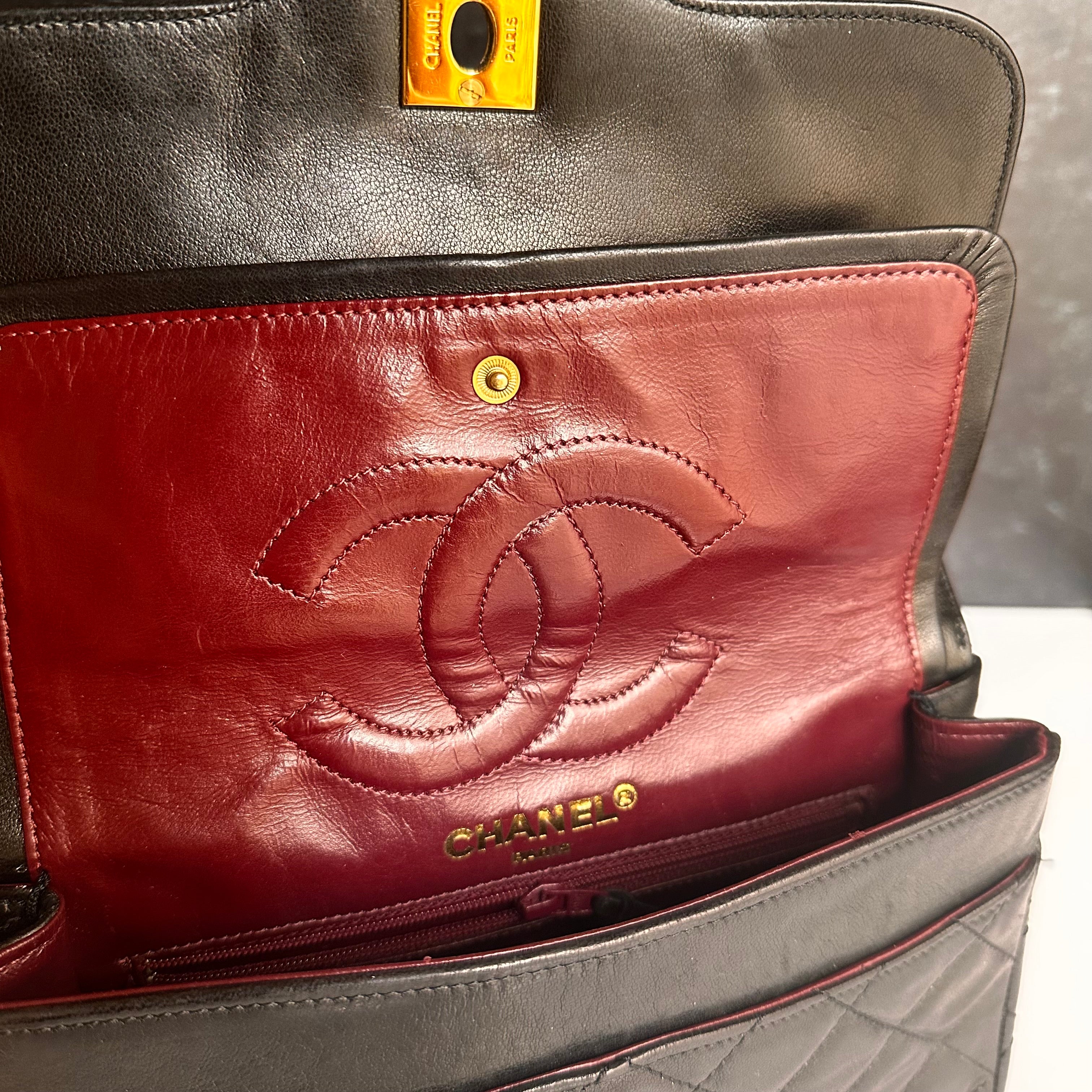 Chanel Vintage Small Paris Flap Black Lambskin 24K GHW