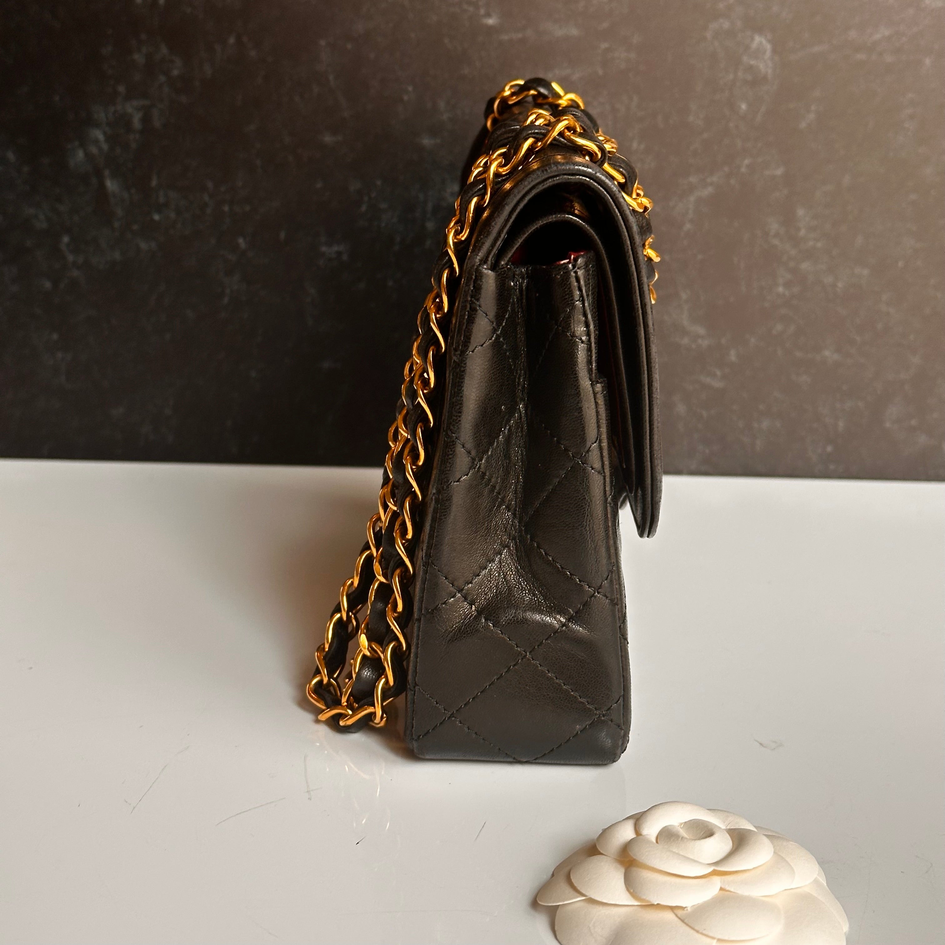 Chanel Vintage Small Paris Flap Black Lambskin 24K GHW