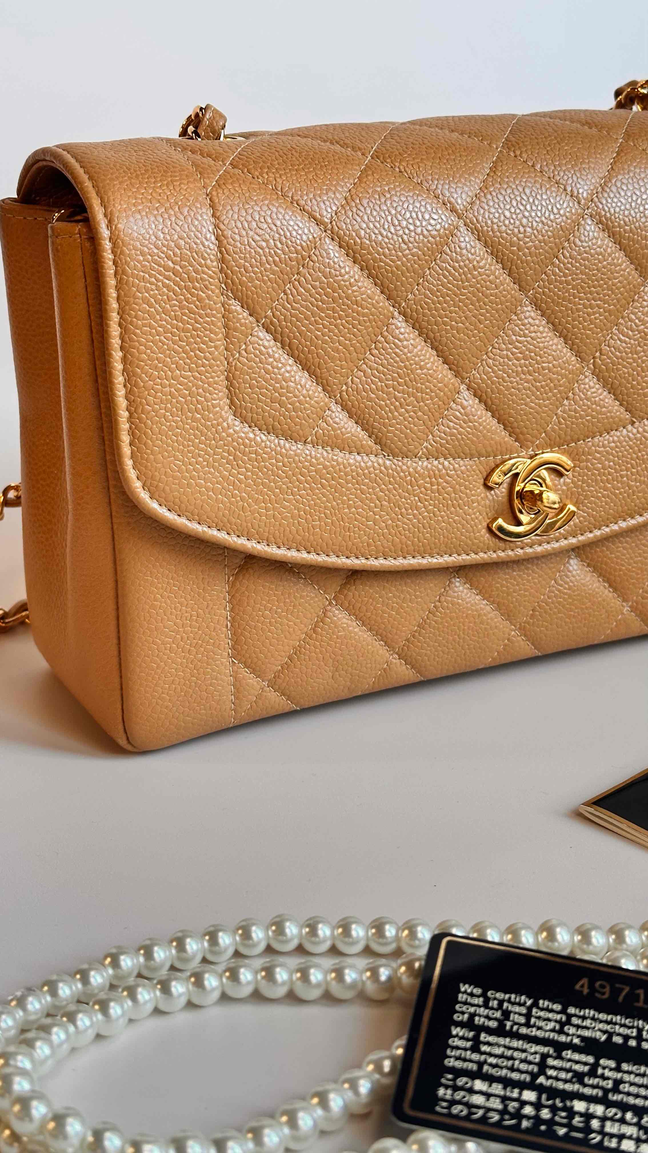 1997 Chanel Final Edition Diana Flap Dark Beige 24K GHW