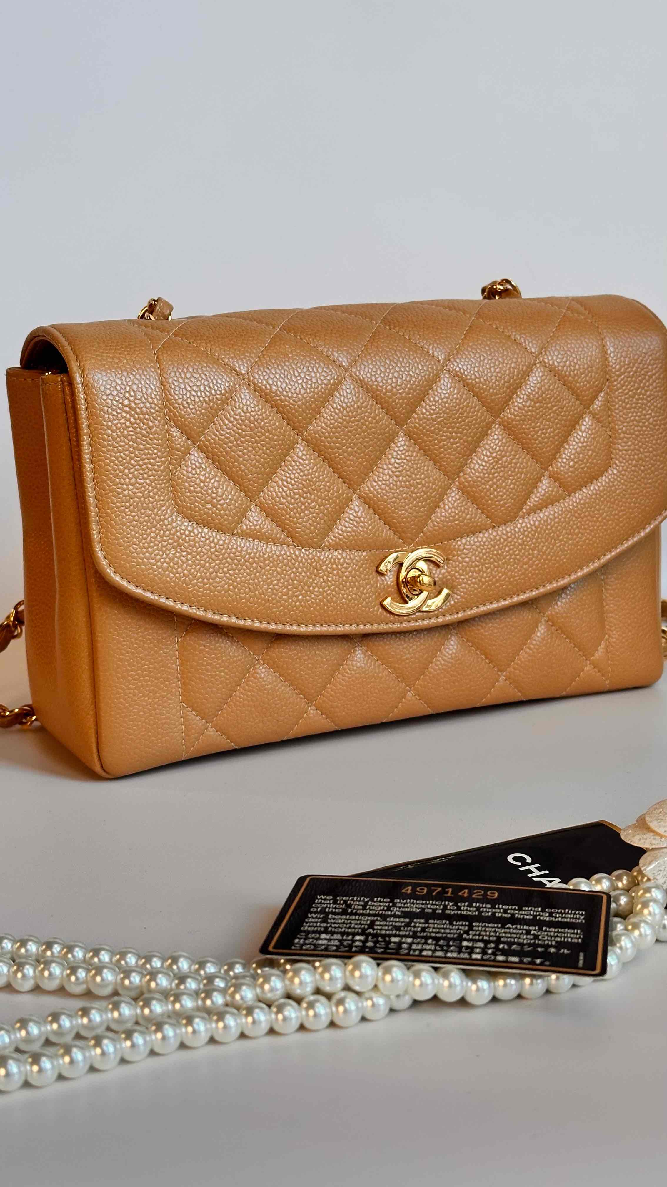 1997 Chanel Final Edition Diana Flap Dark Beige 24K GHW