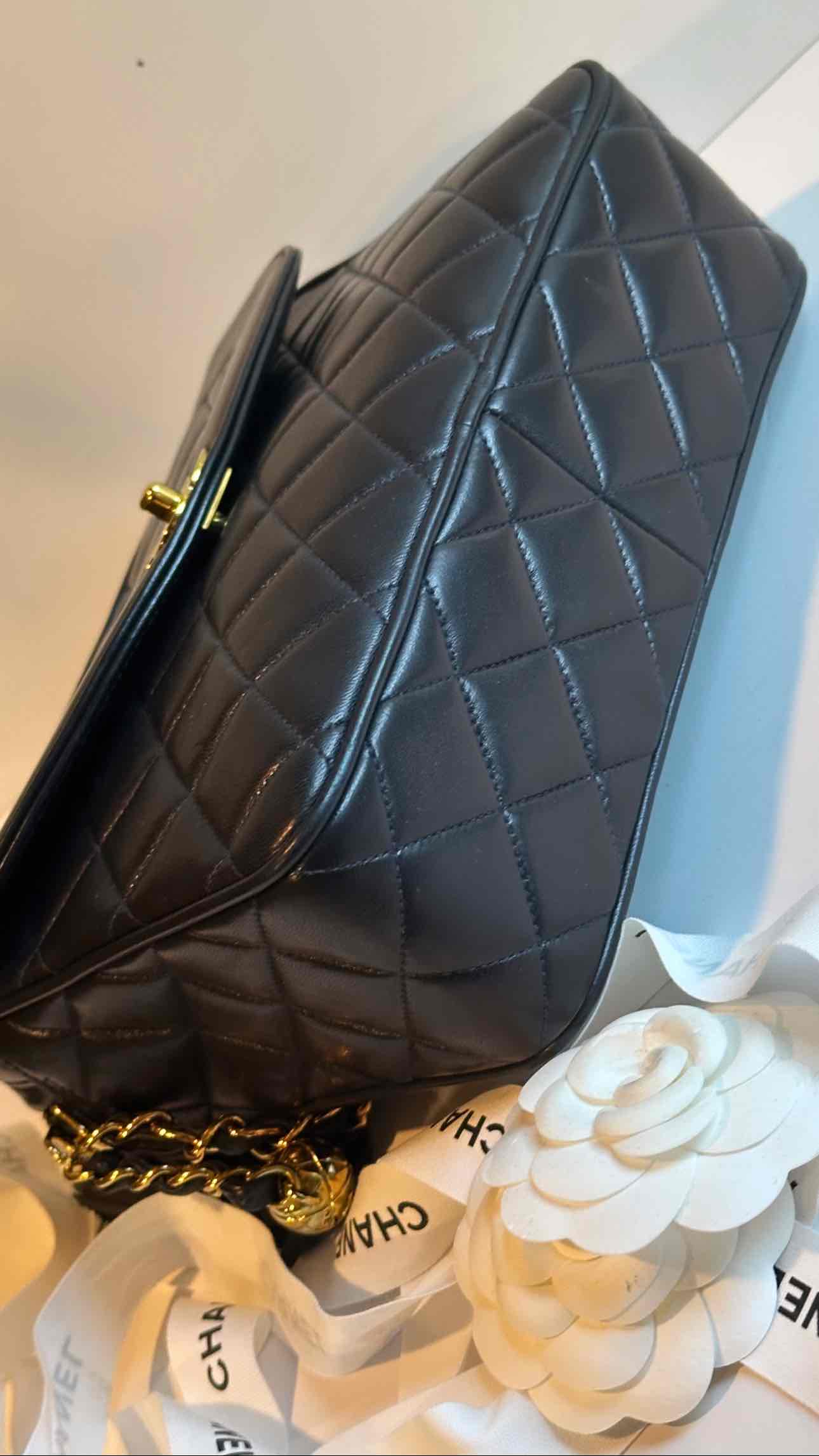 1995 Chanel Vintage Camera Case W/Tassels Midnight Blue 24K GHW