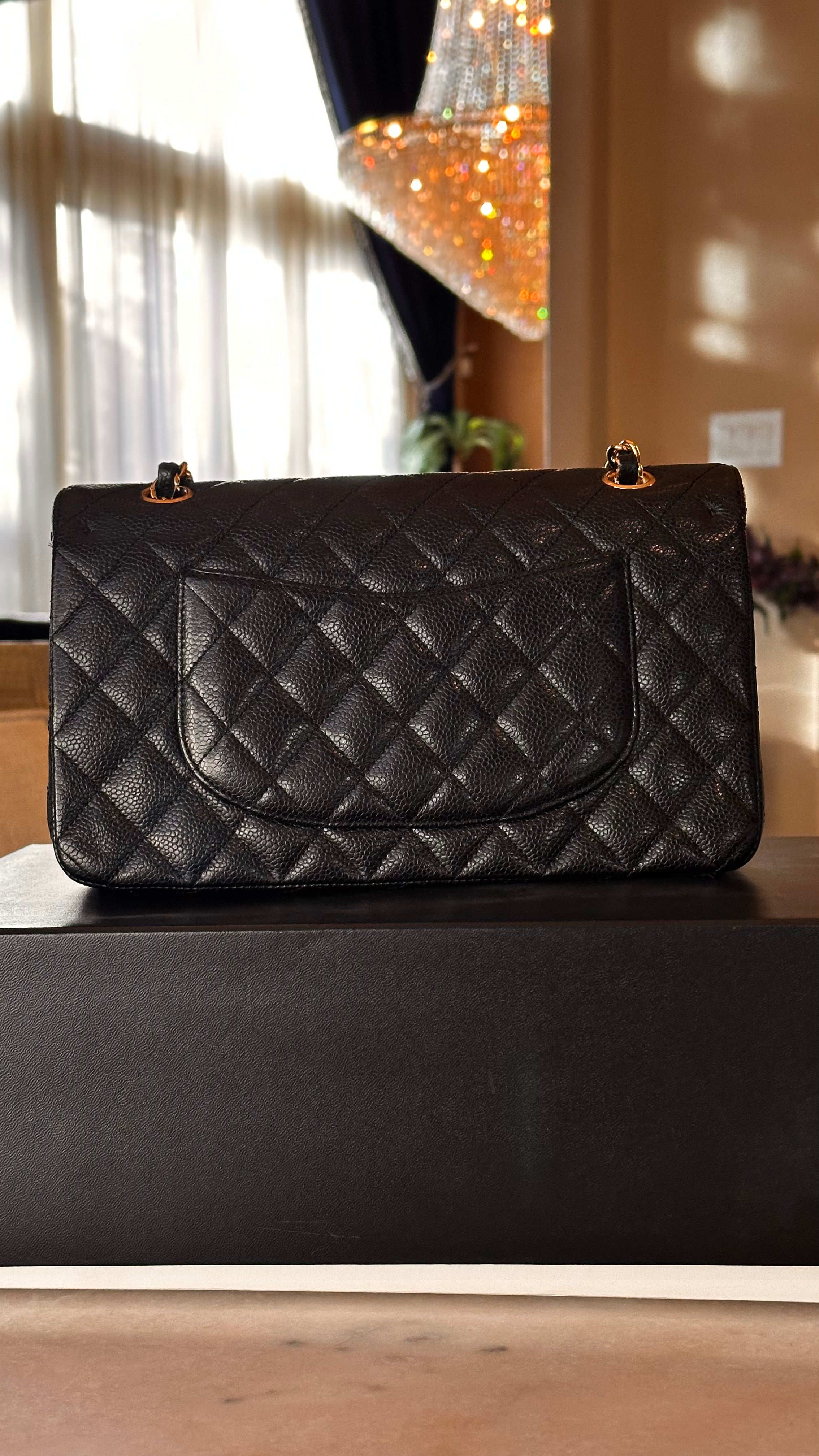 Chanel Medium Classic Flap Black Caviar 24K GHW