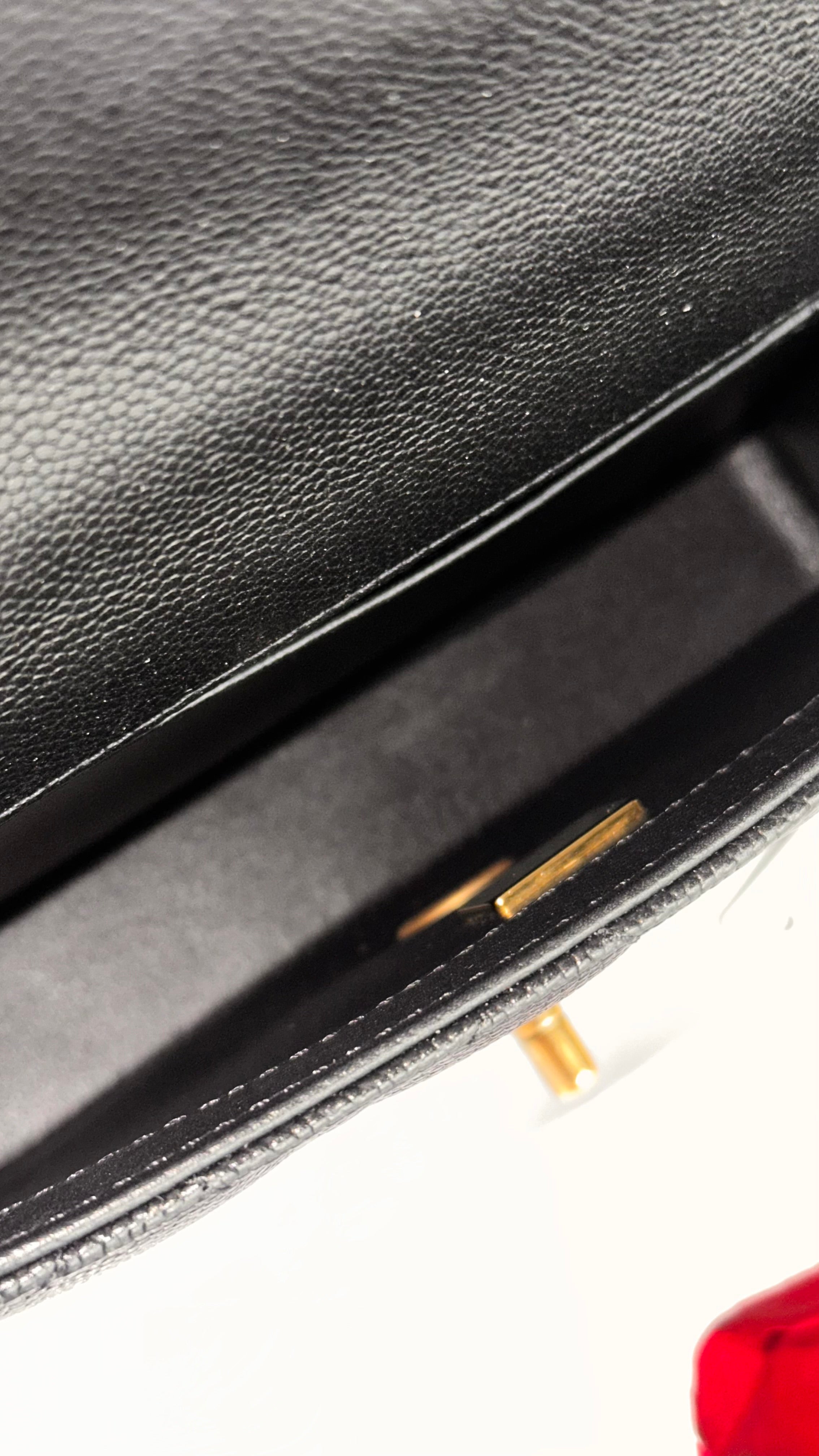 24P Chanel Mini Sweetheart Flap Black Caviar Aged GHW