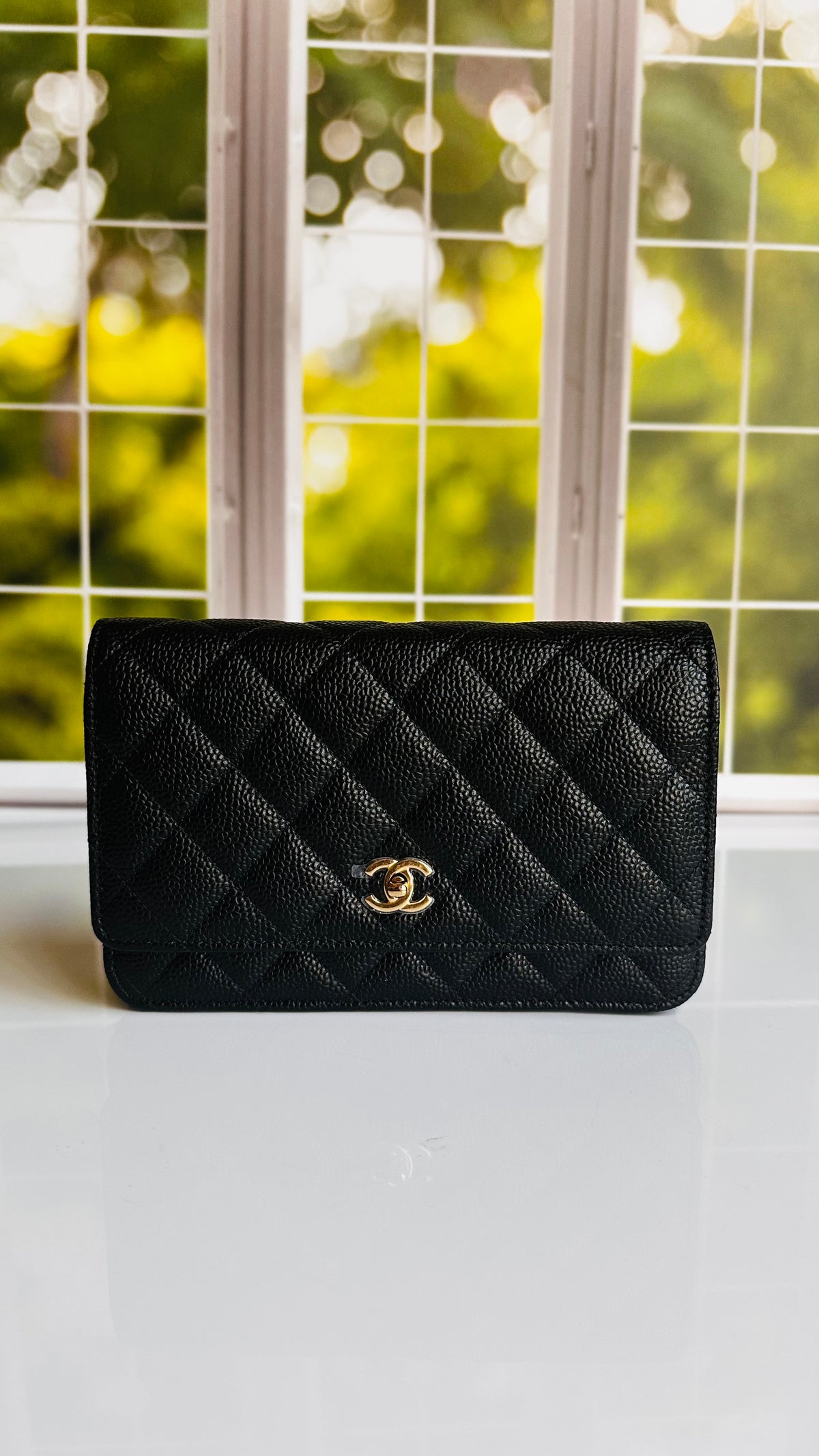 Newest Edition Chanel Wallet on Chain w/ Turnlock Clasp Black Caviar GHW