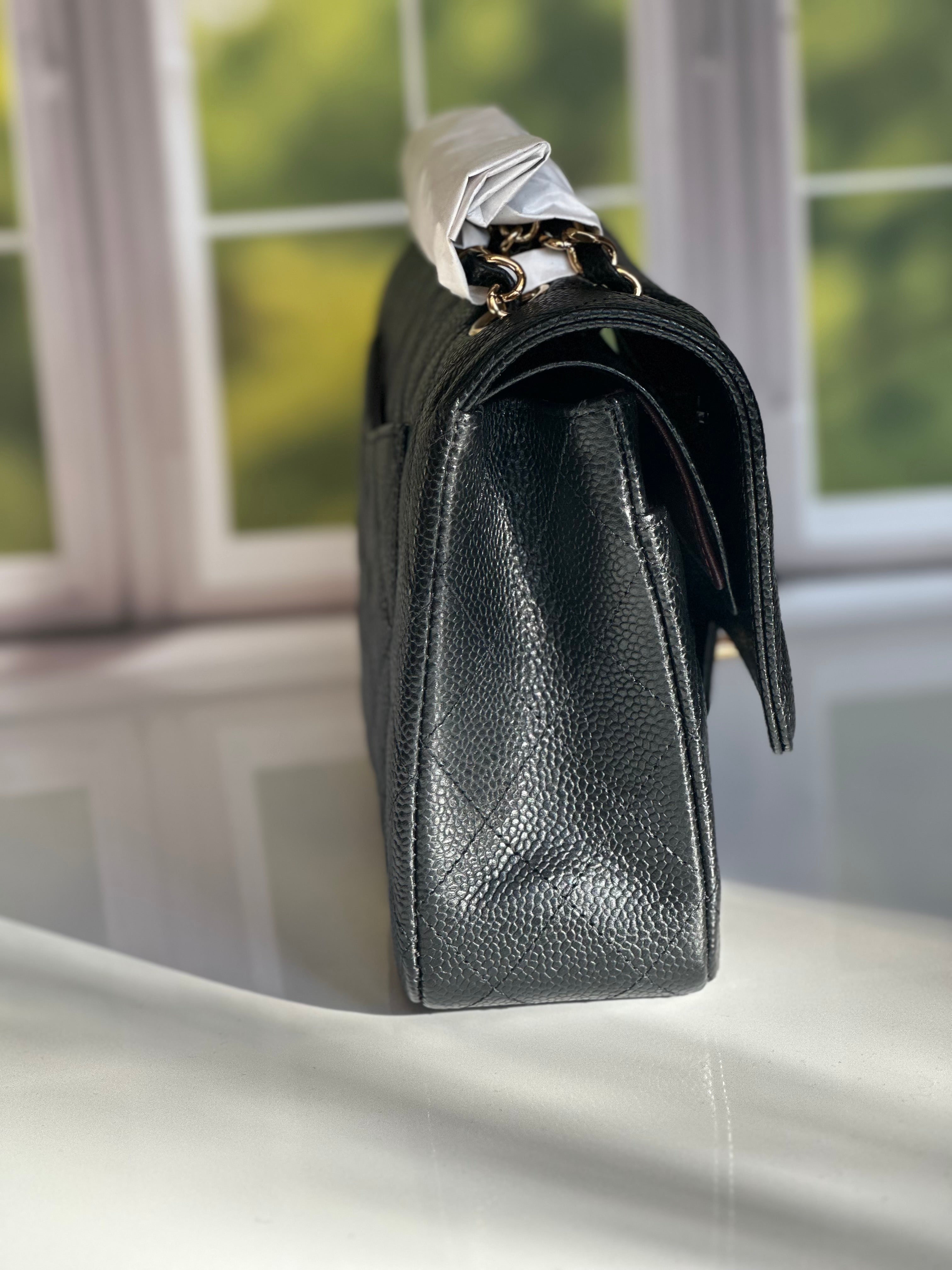 2023 BNIB Chanel Medium Classic Double Flap Black Caviar GHW