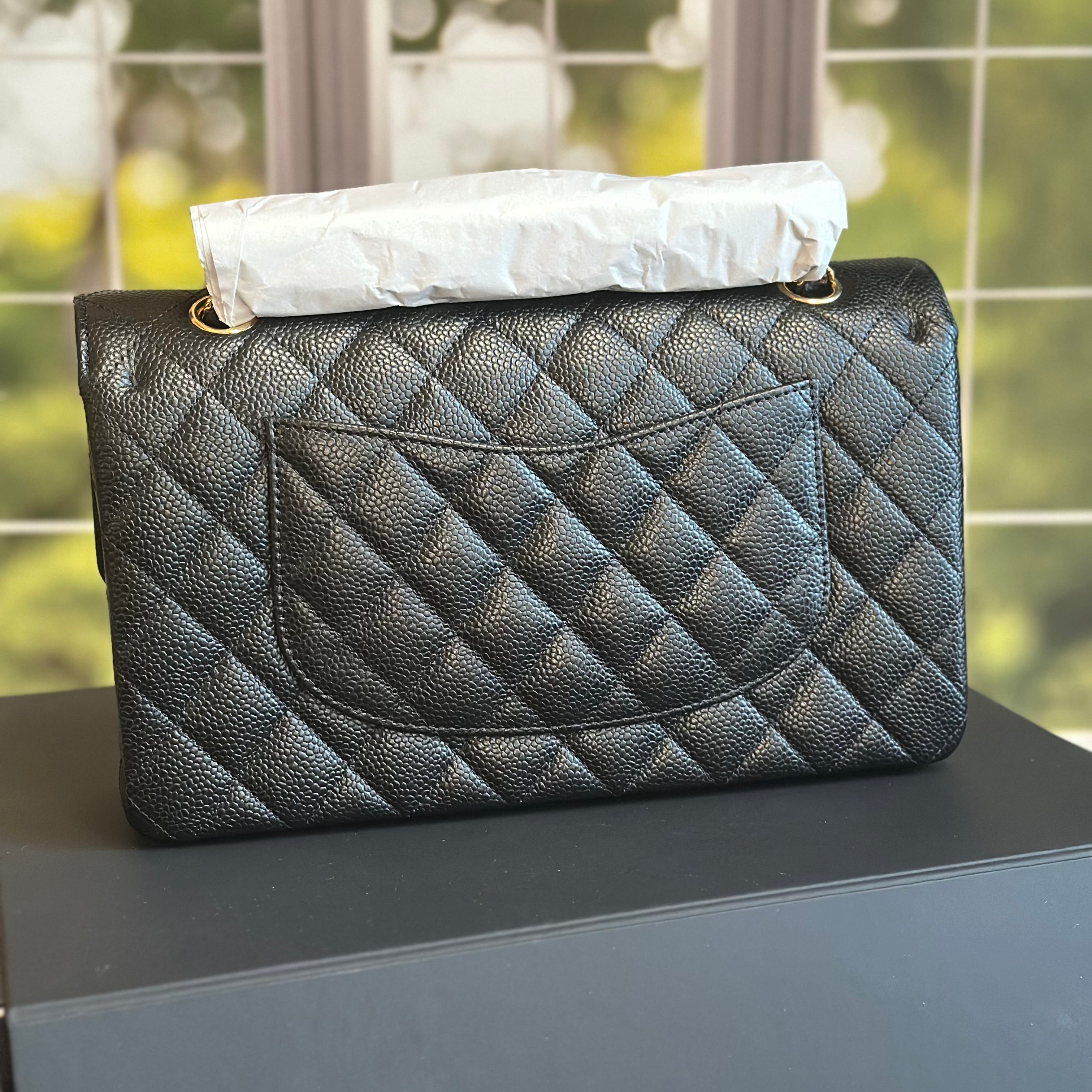 2023 BNIB Chanel Medium Classic Double Flap Black Caviar GHW