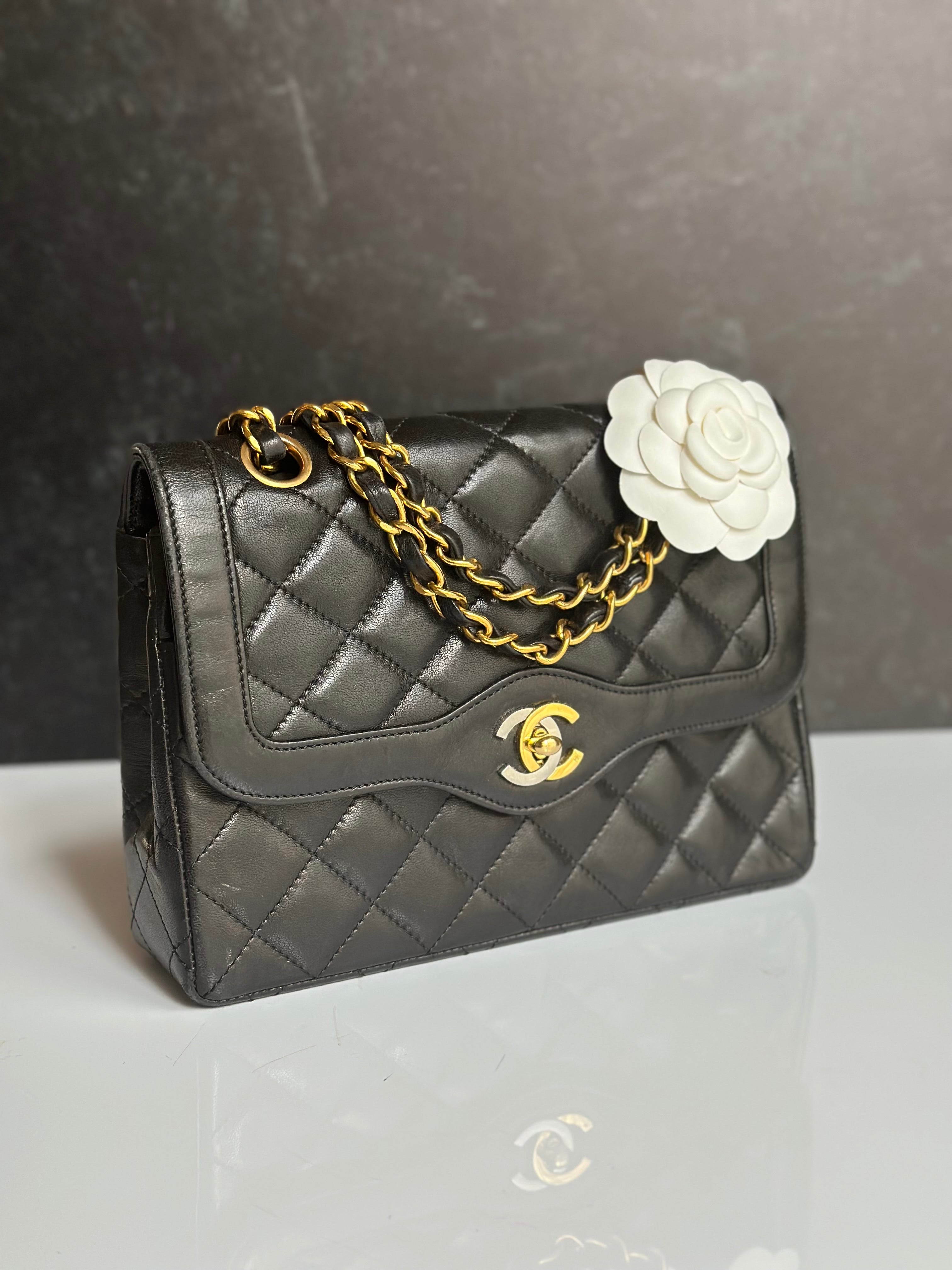 Chanel Vintage Small Paris Flap Black Lambskin 24K GHW