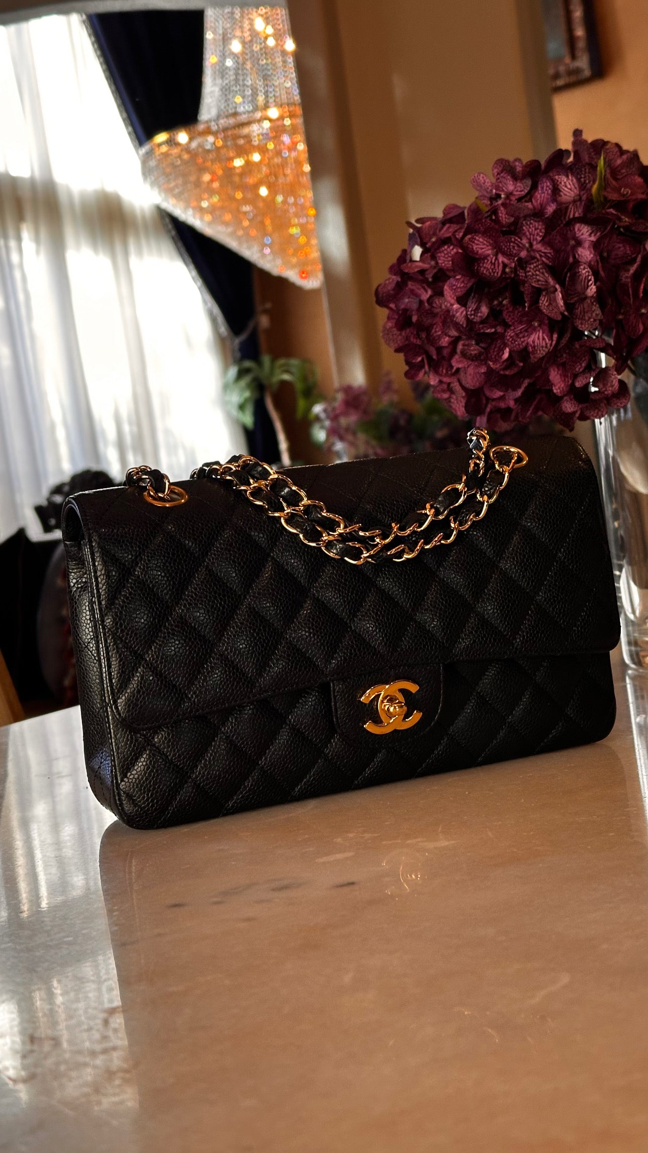 Chanel Medium Classic Flap Black Caviar 24K GHW