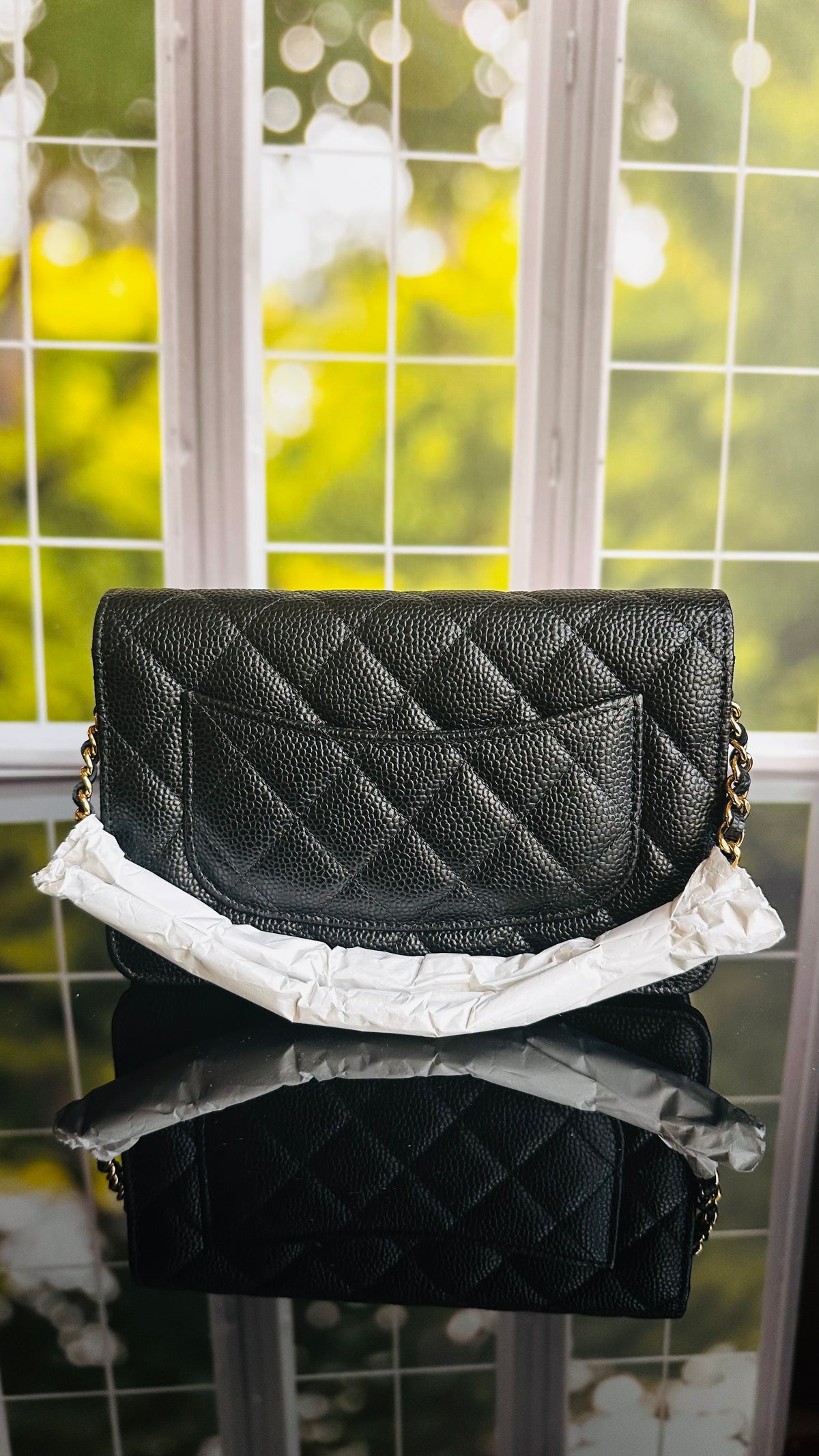 Newest Edition Chanel Wallet on Chain w/ Turnlock Clasp Black Caviar GHW
