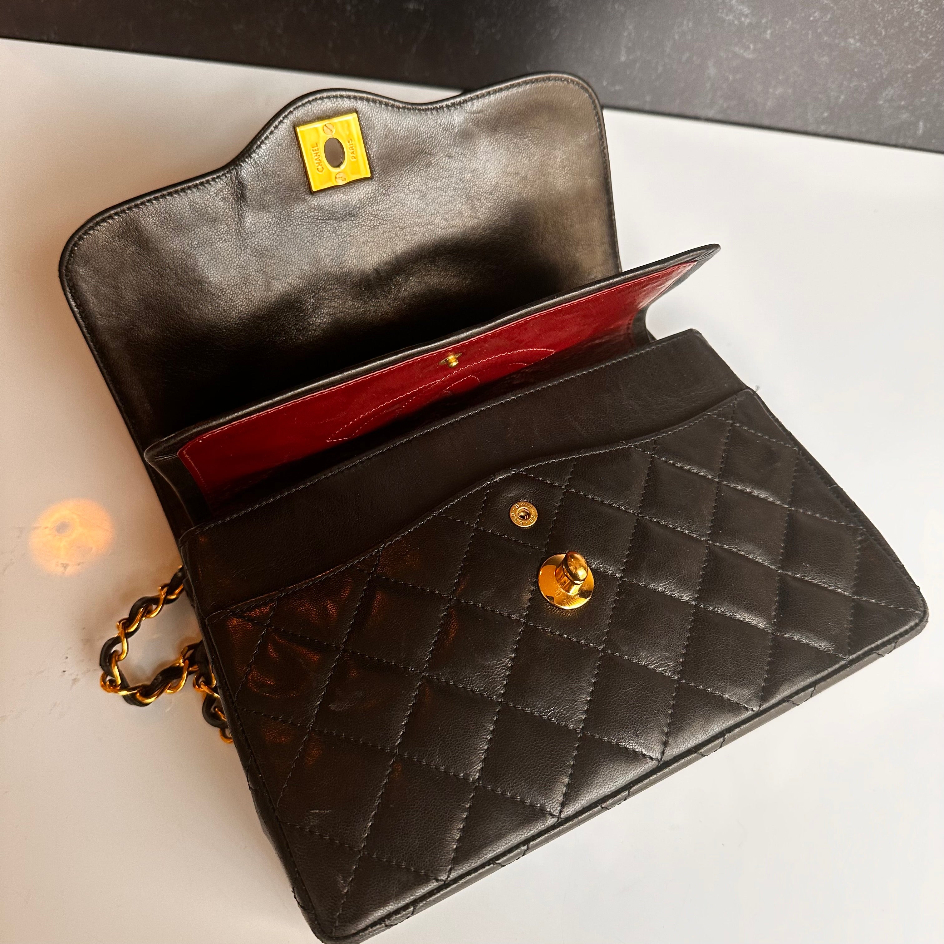 Chanel Vintage Small Paris Flap Black Lambskin 24K GHW
