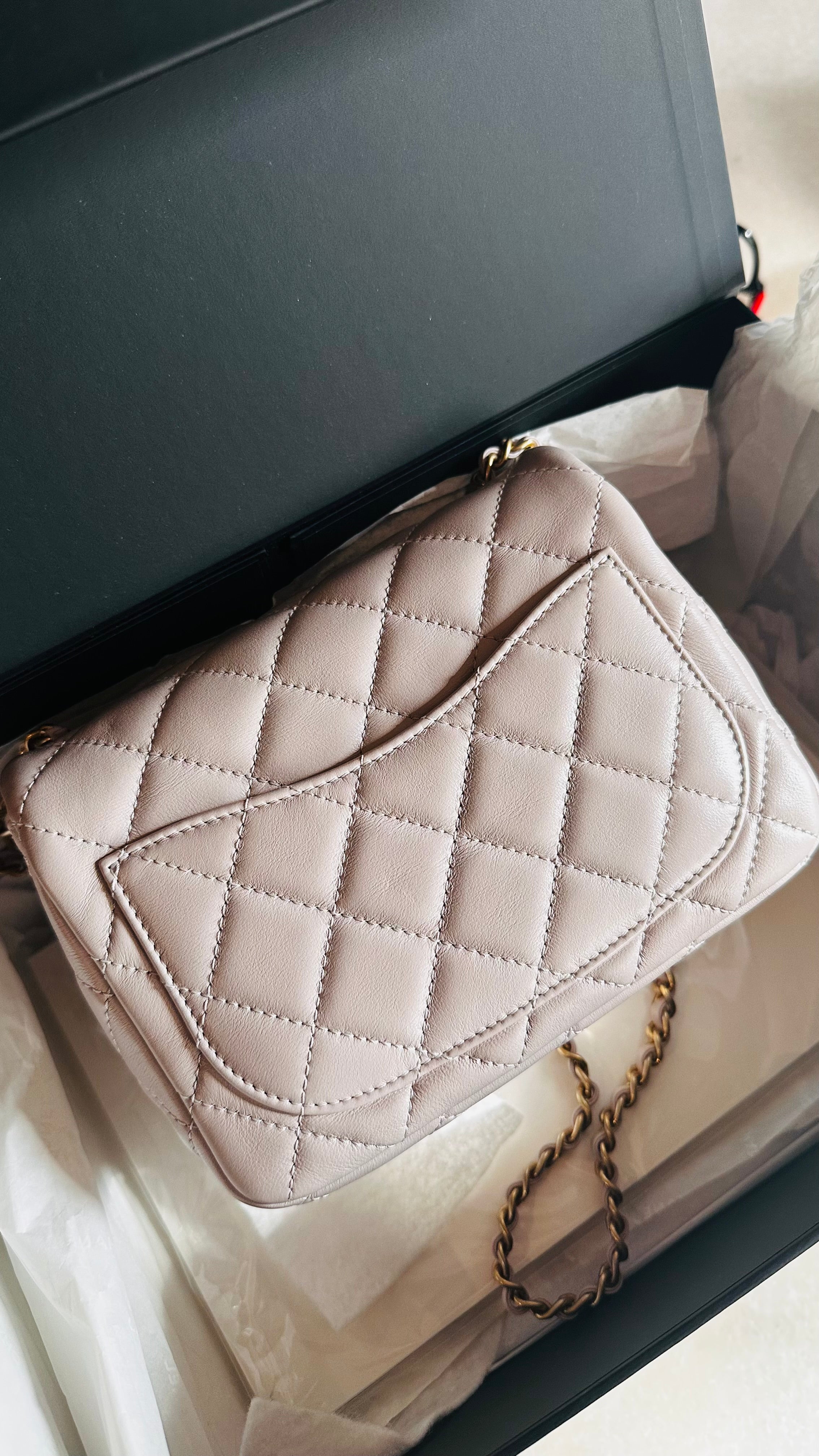 2021 Chanel Mini Pearl Crush Flap Lilac Lambskin & GHW