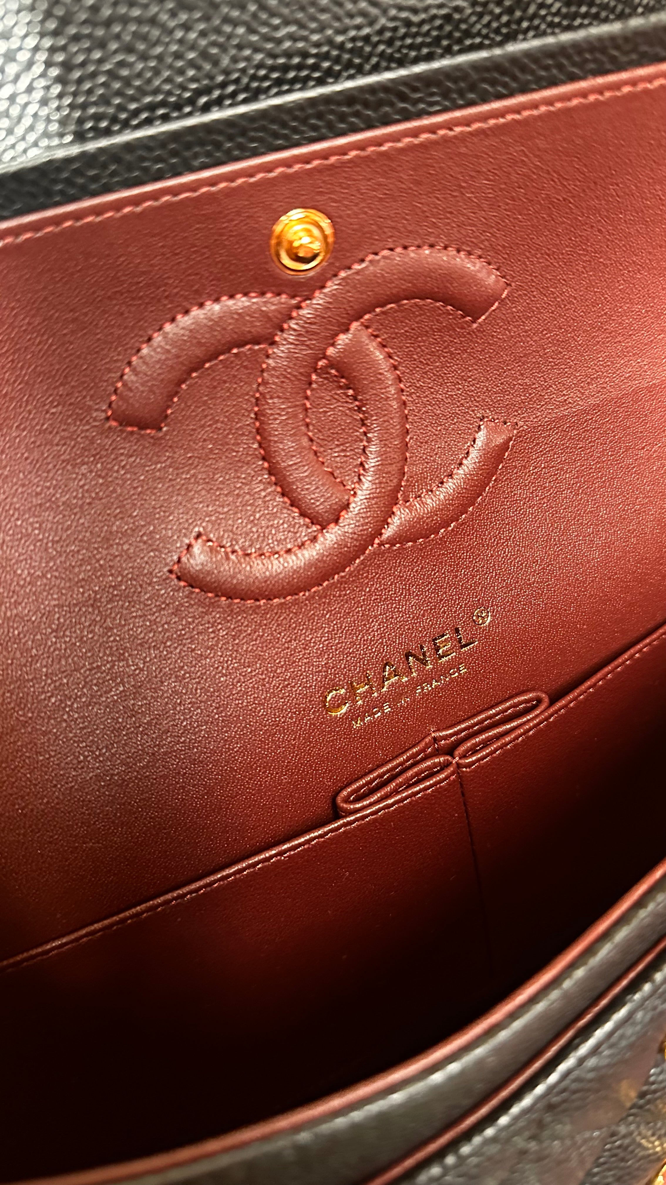 2023 BNIB Chanel Medium Classic Double Flap Black Caviar GHW