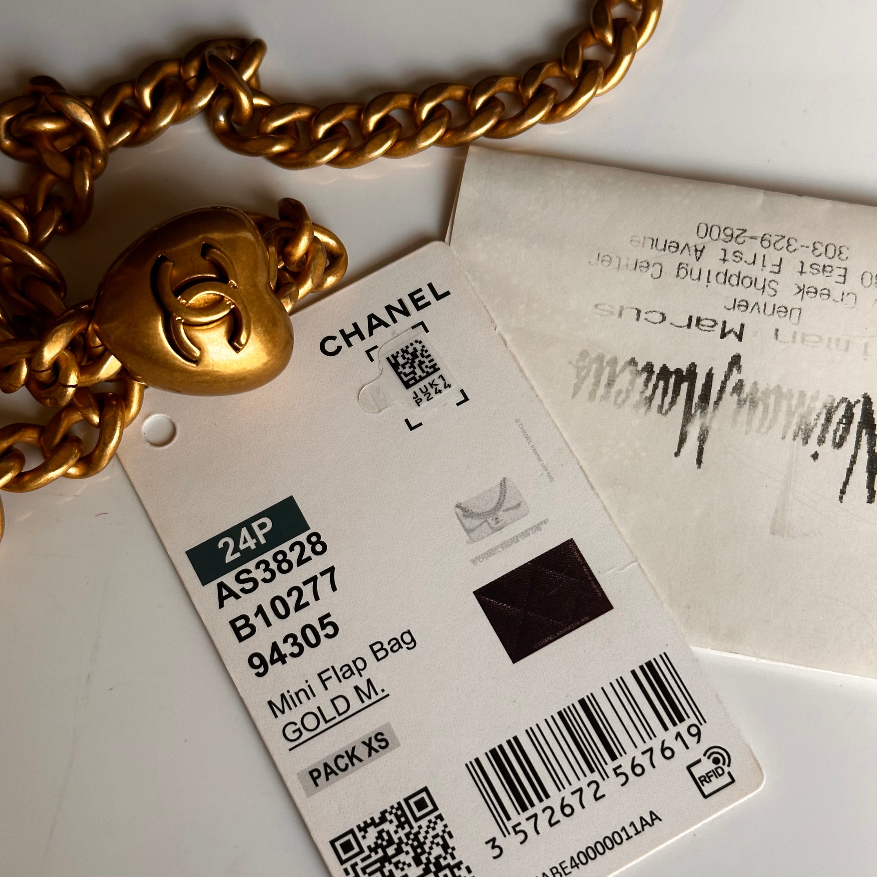 24P Chanel Mini Sweetheart Flap Black Caviar Aged GHW