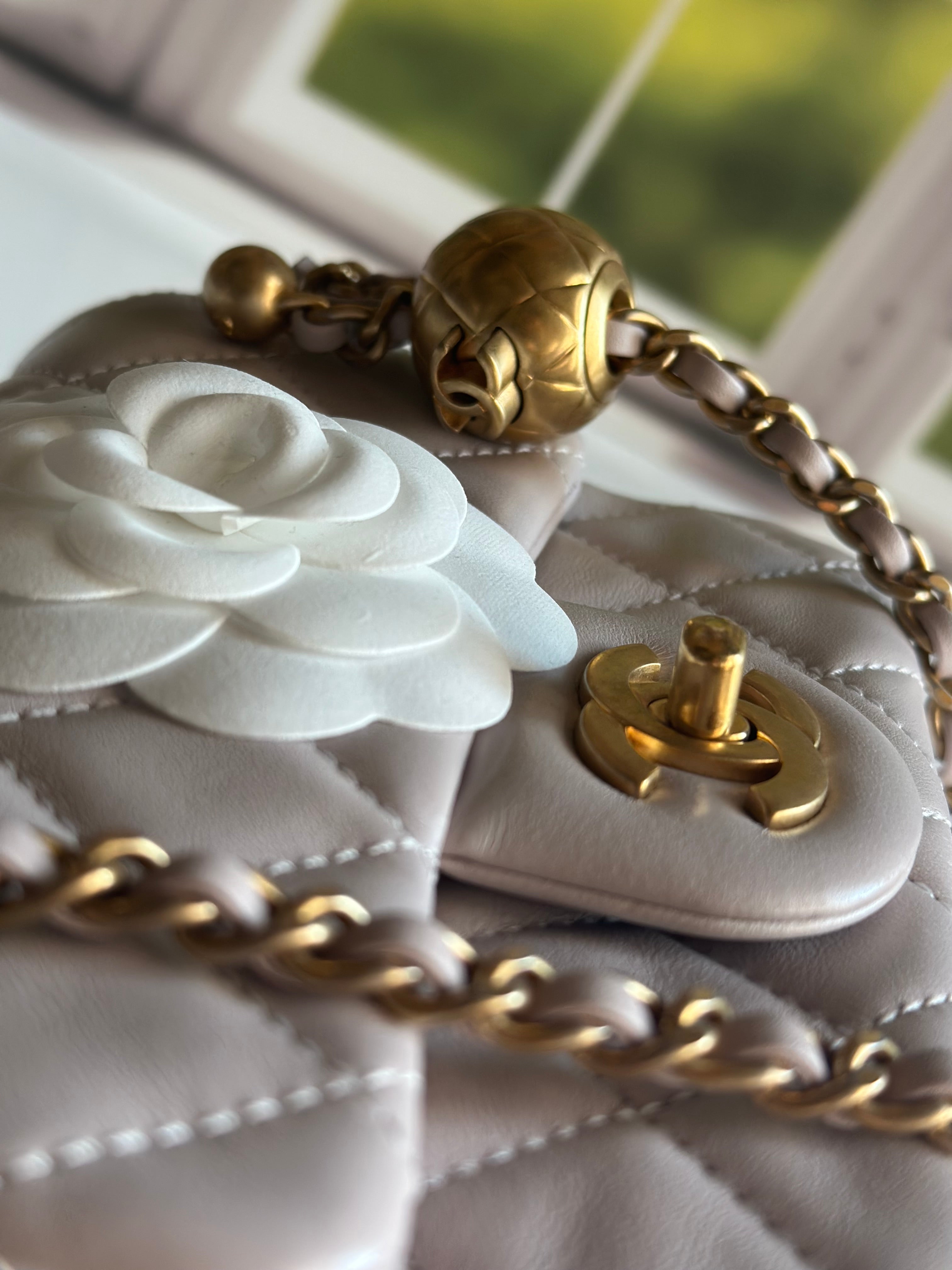 2021 Chanel Mini Pearl Crush Flap Lilac Lambskin & GHW