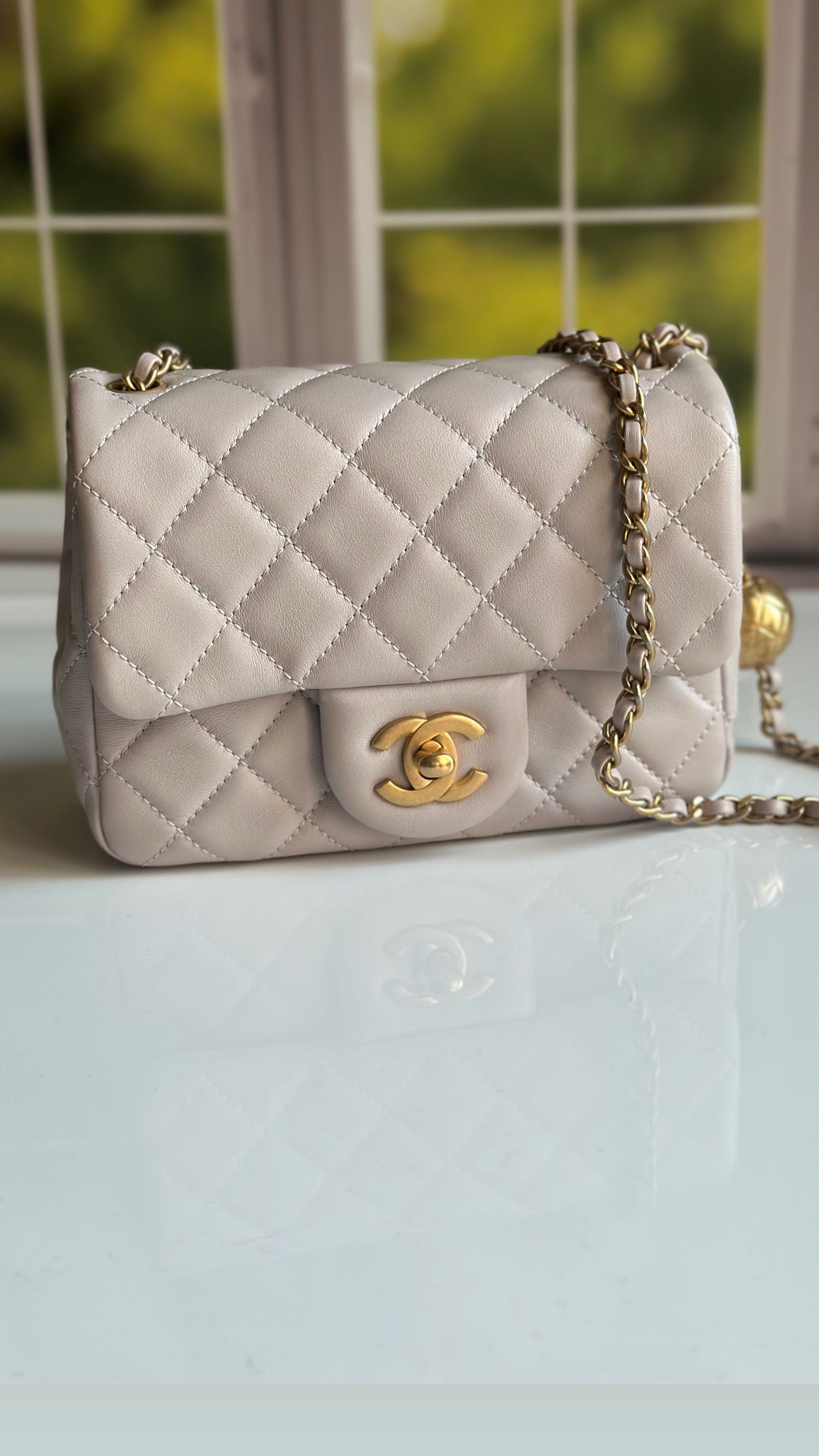 2021 Chanel Mini Pearl Crush Flap Lilac Lambskin & GHW