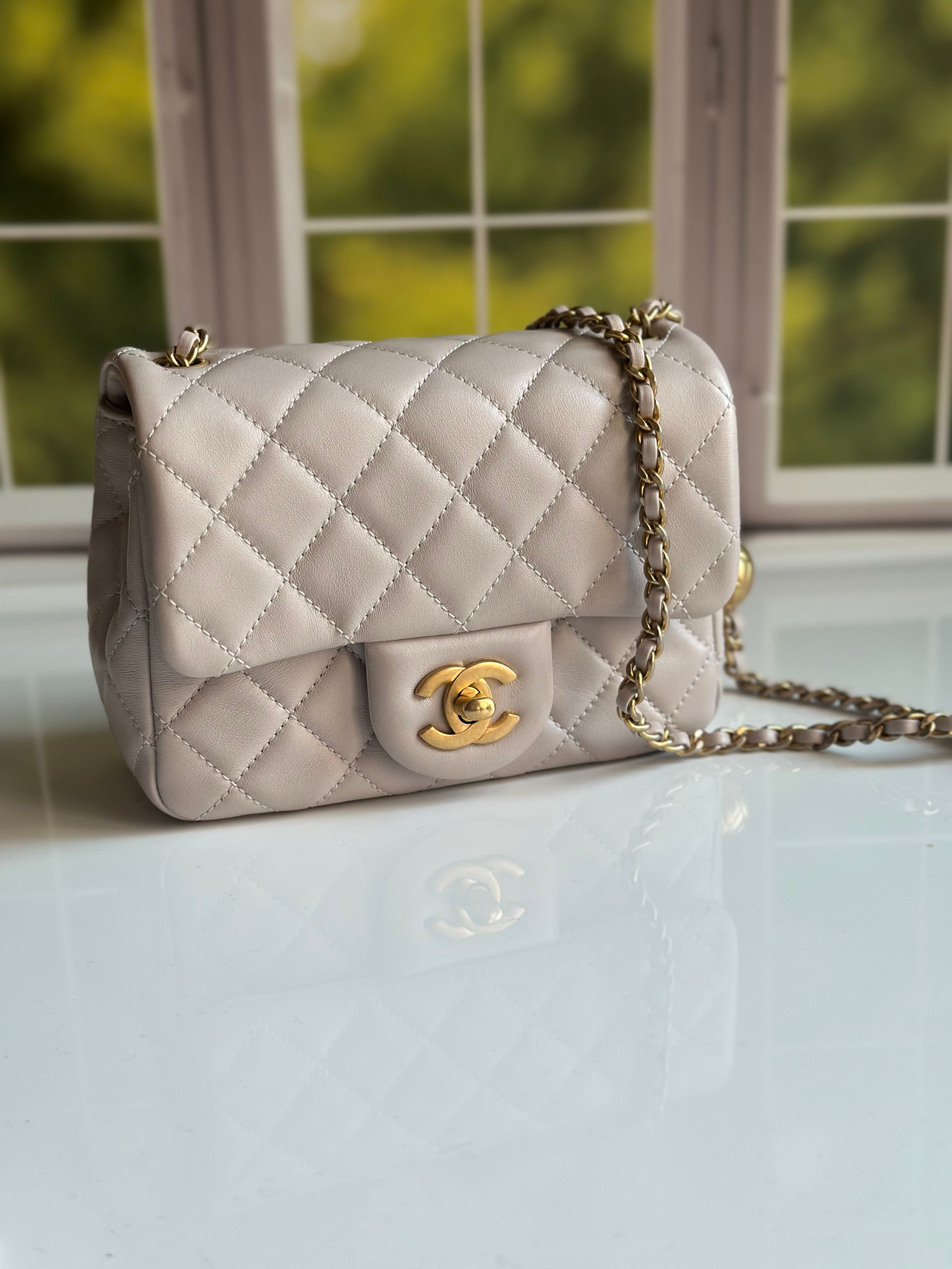 2021 Chanel Mini Pearl Crush Flap Lilac Lambskin & GHW
