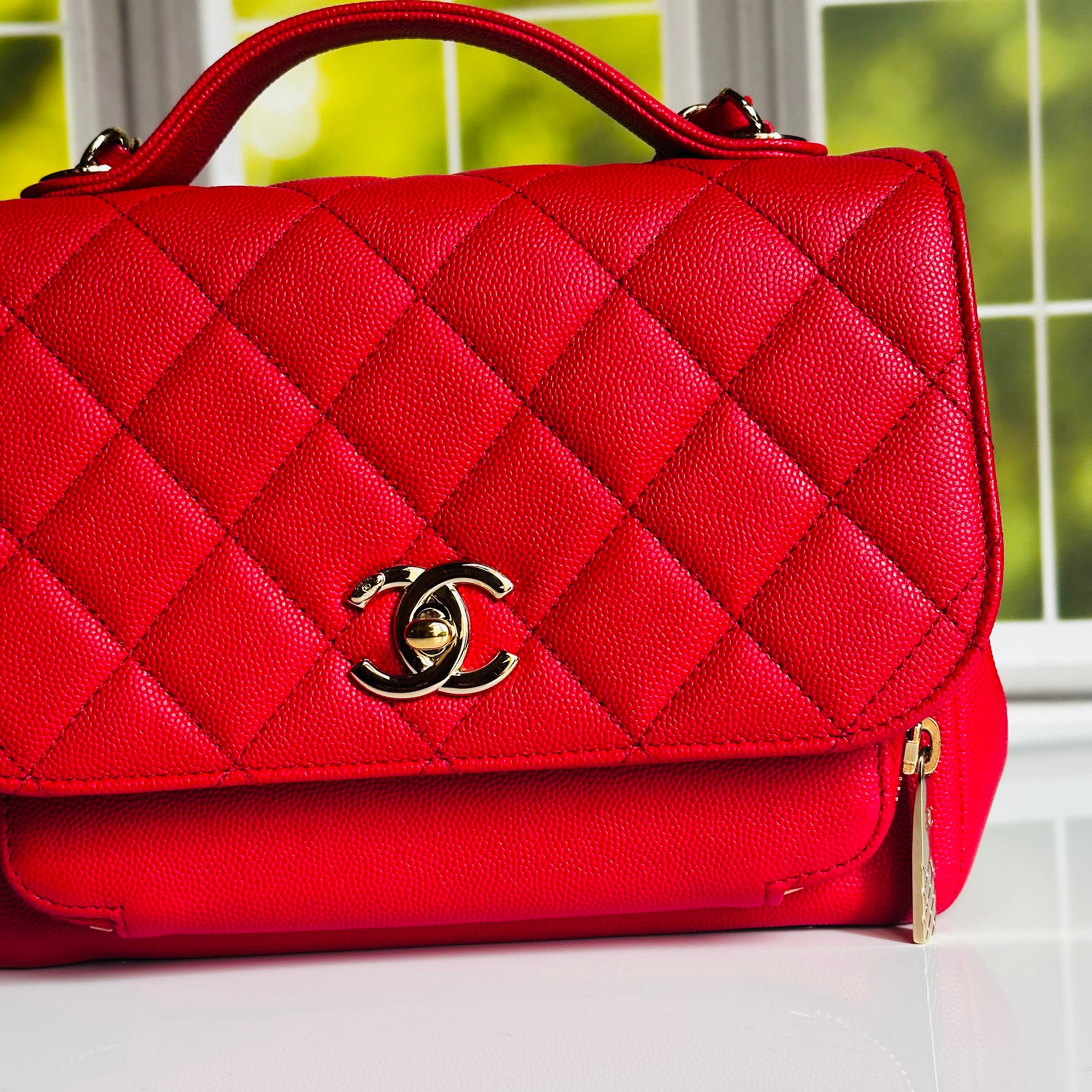 18S Chanel Small Business Affinity Flap Red Caviar GHW