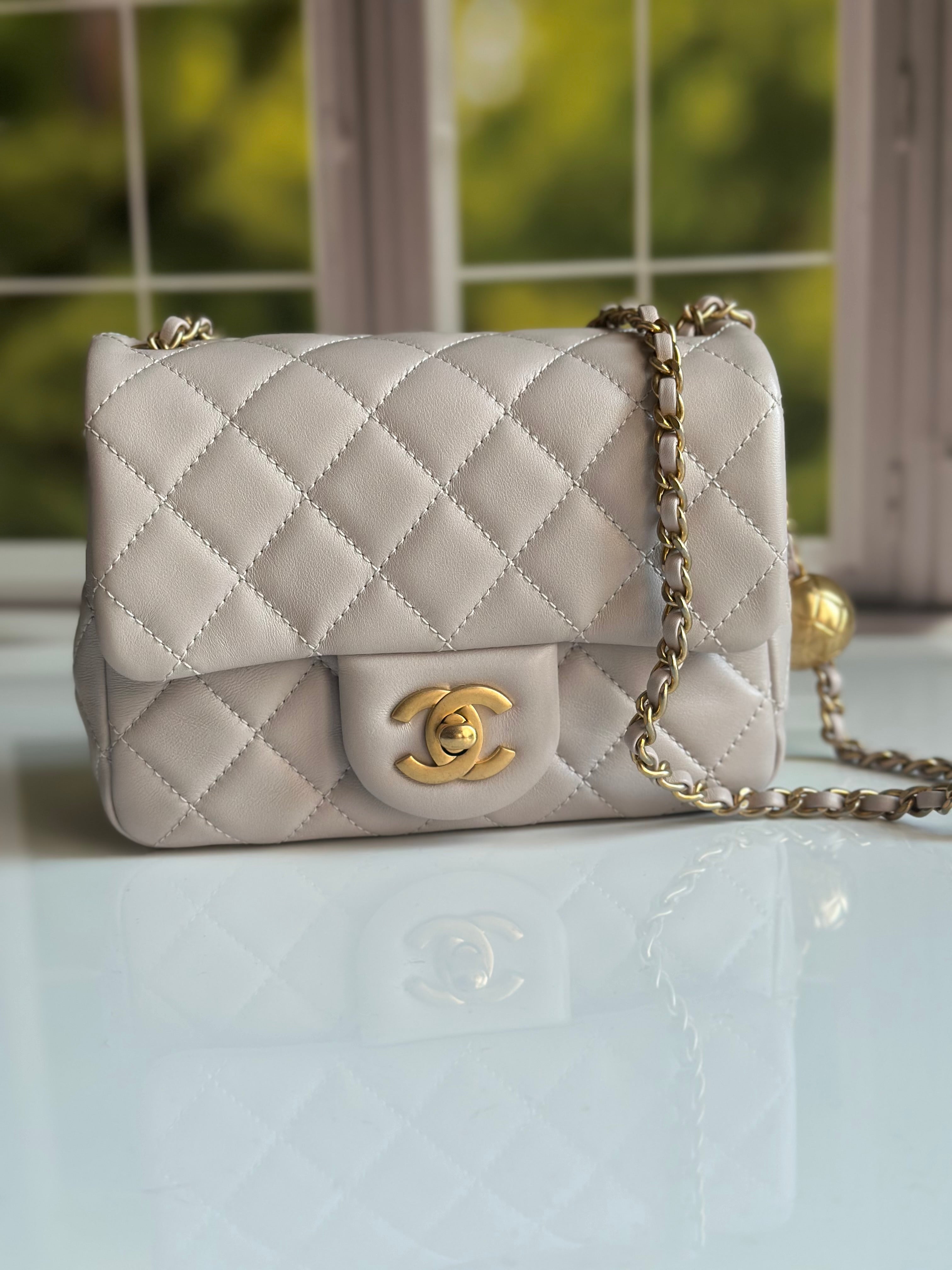 2021 Chanel Mini Pearl Crush Flap Lilac Lambskin & GHW