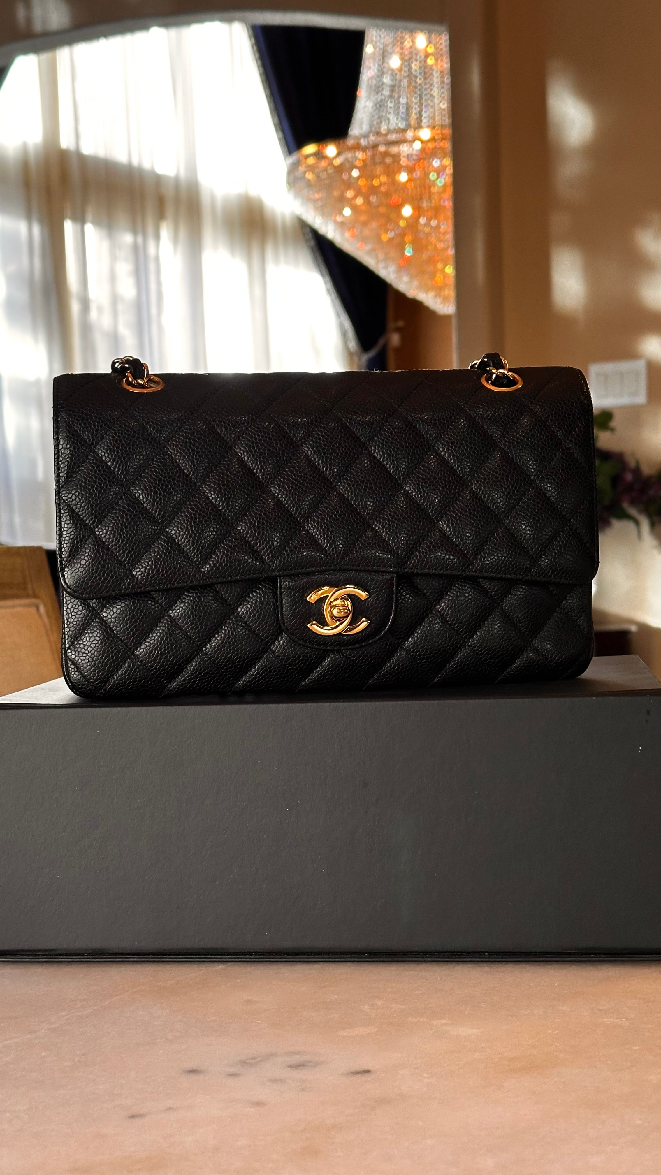 Chanel Medium Classic Flap Black Caviar 24K GHW