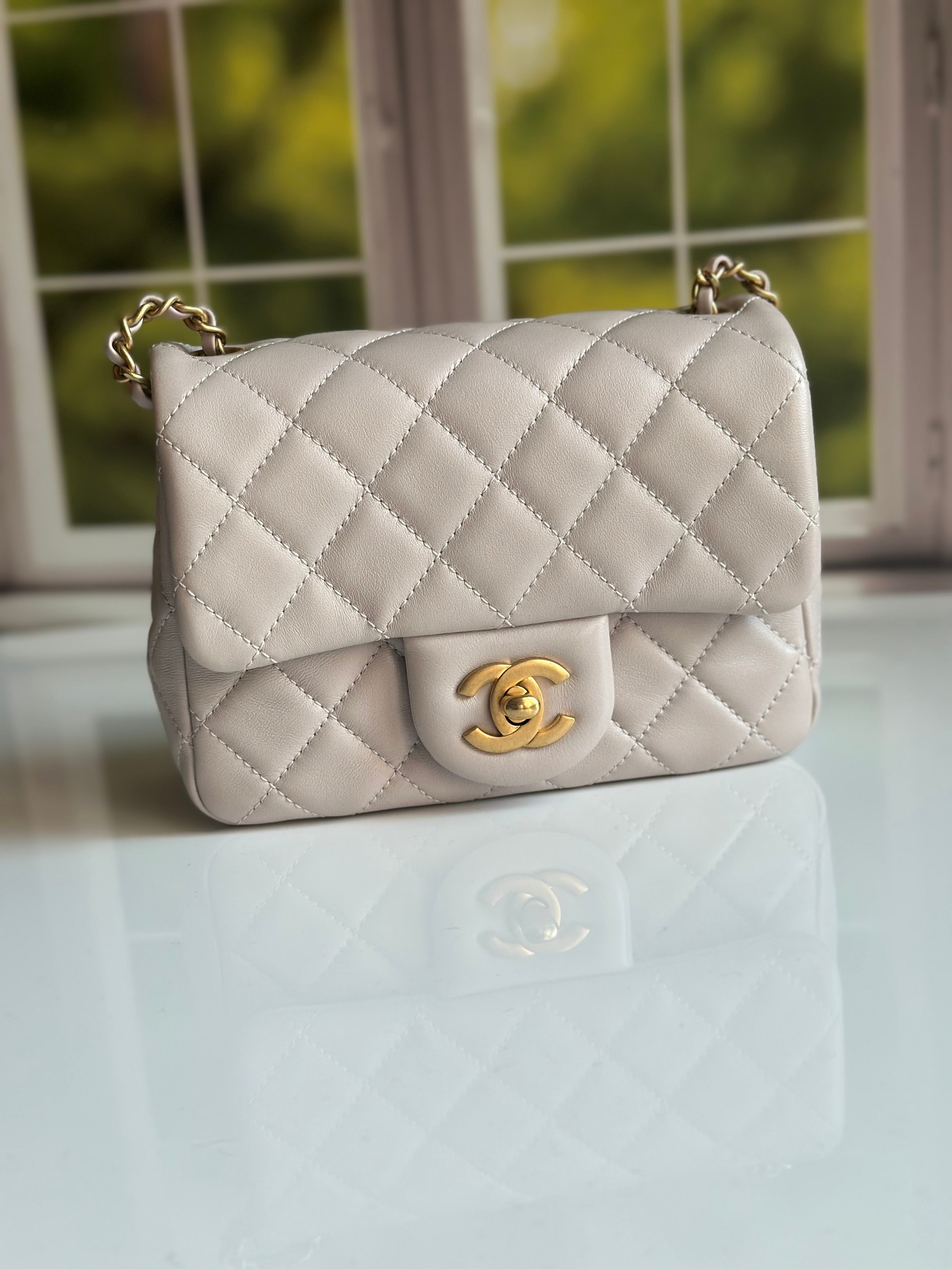 2021 Chanel Mini Pearl Crush Flap Lilac Lambskin & GHW