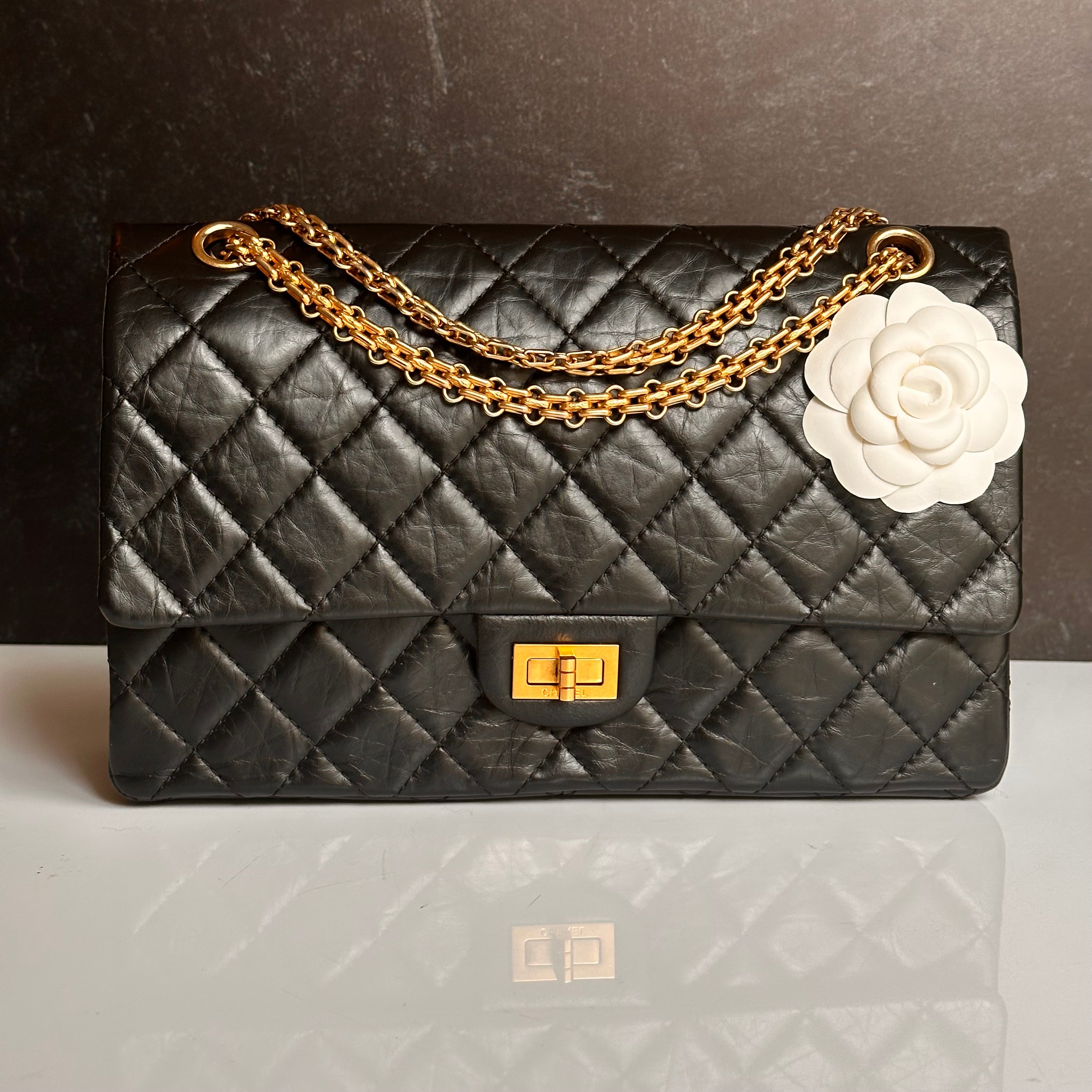 Chanel 2.55 Reissue Mademoiselle Flap Black Aged Calfskin GHW