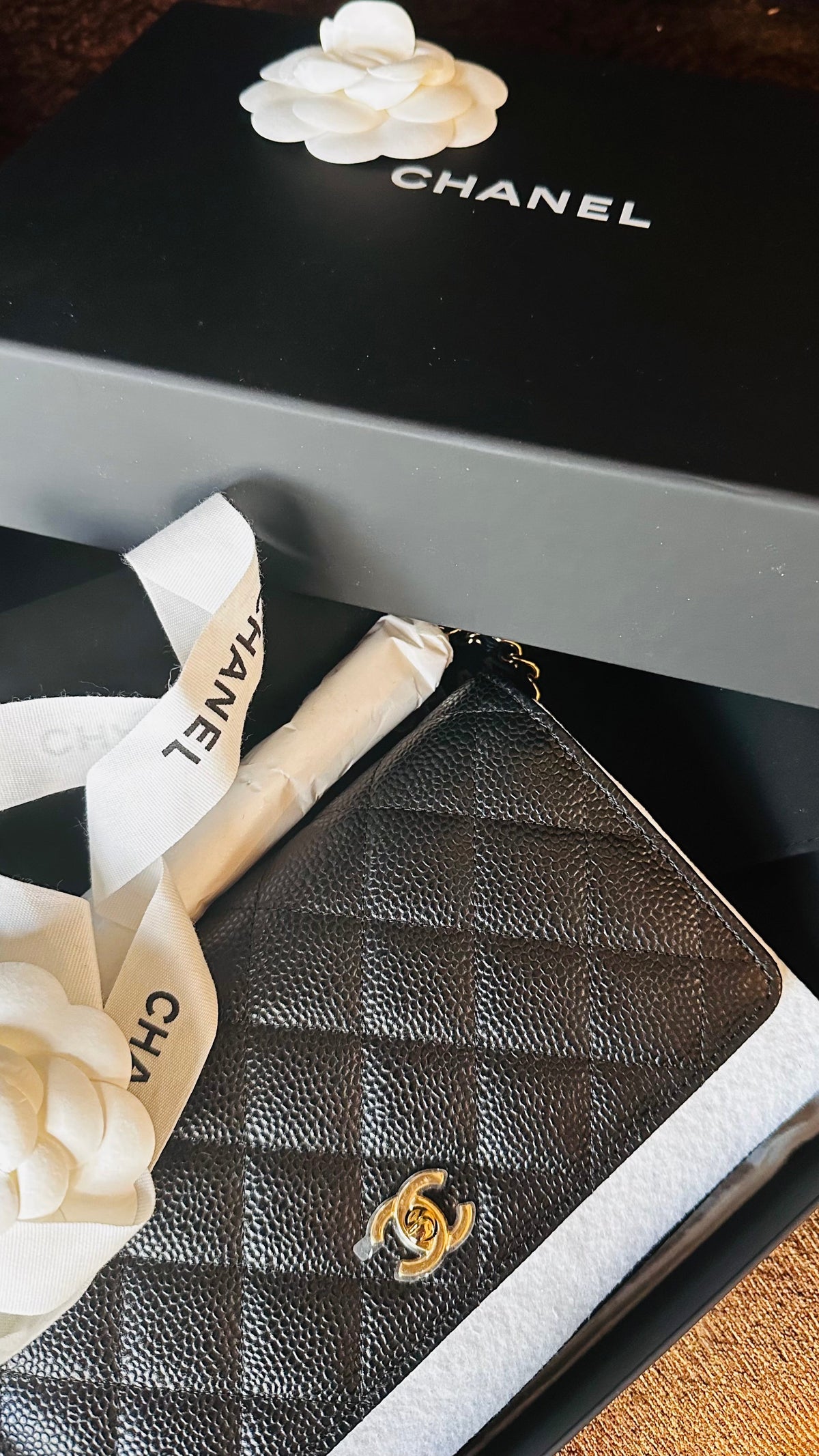 Newest Edition Chanel Wallet on Chain w/ Turnlock Clasp Black Caviar GHW