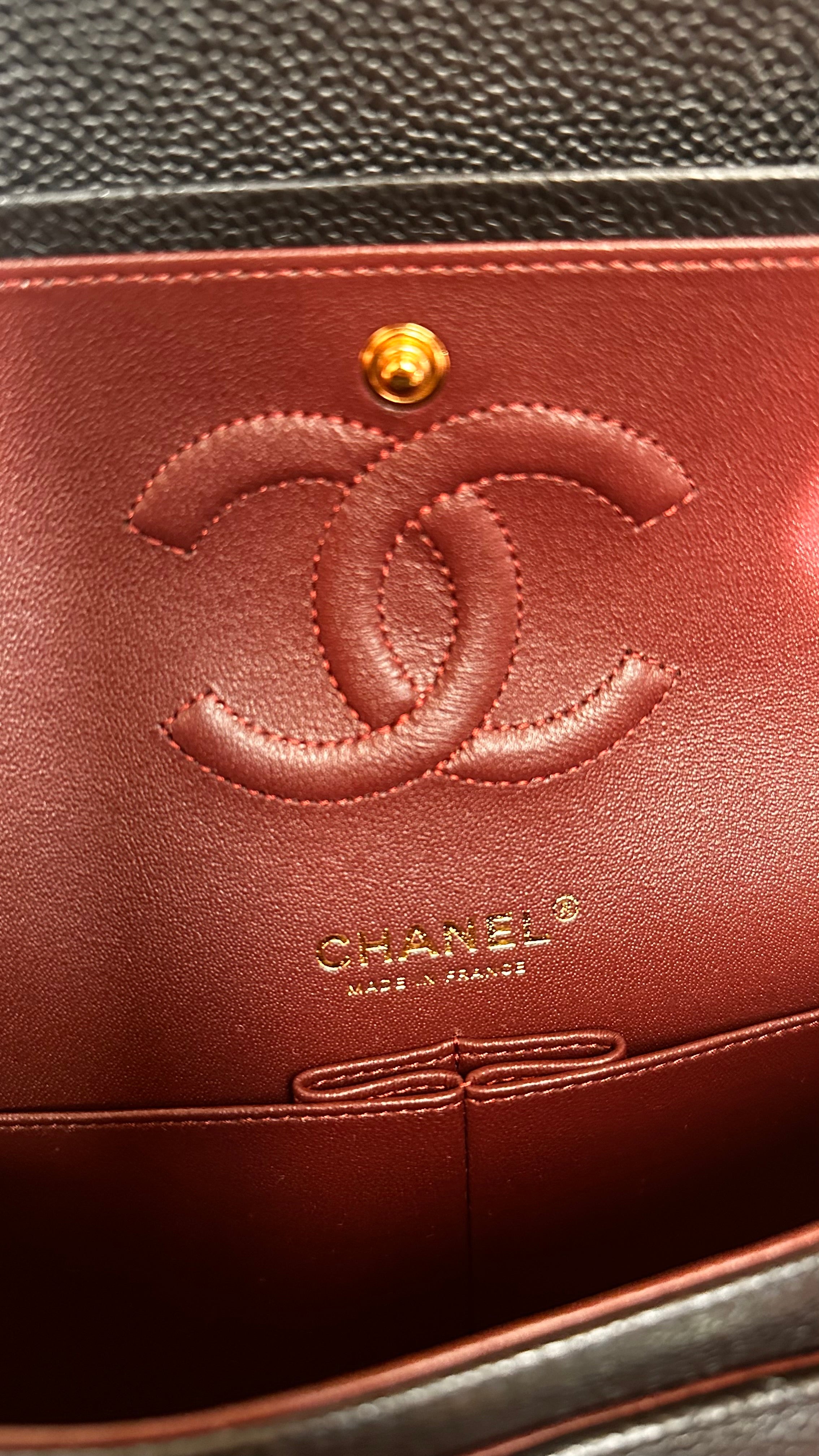 2023 BNIB Chanel Medium Classic Double Flap Black Caviar GHW