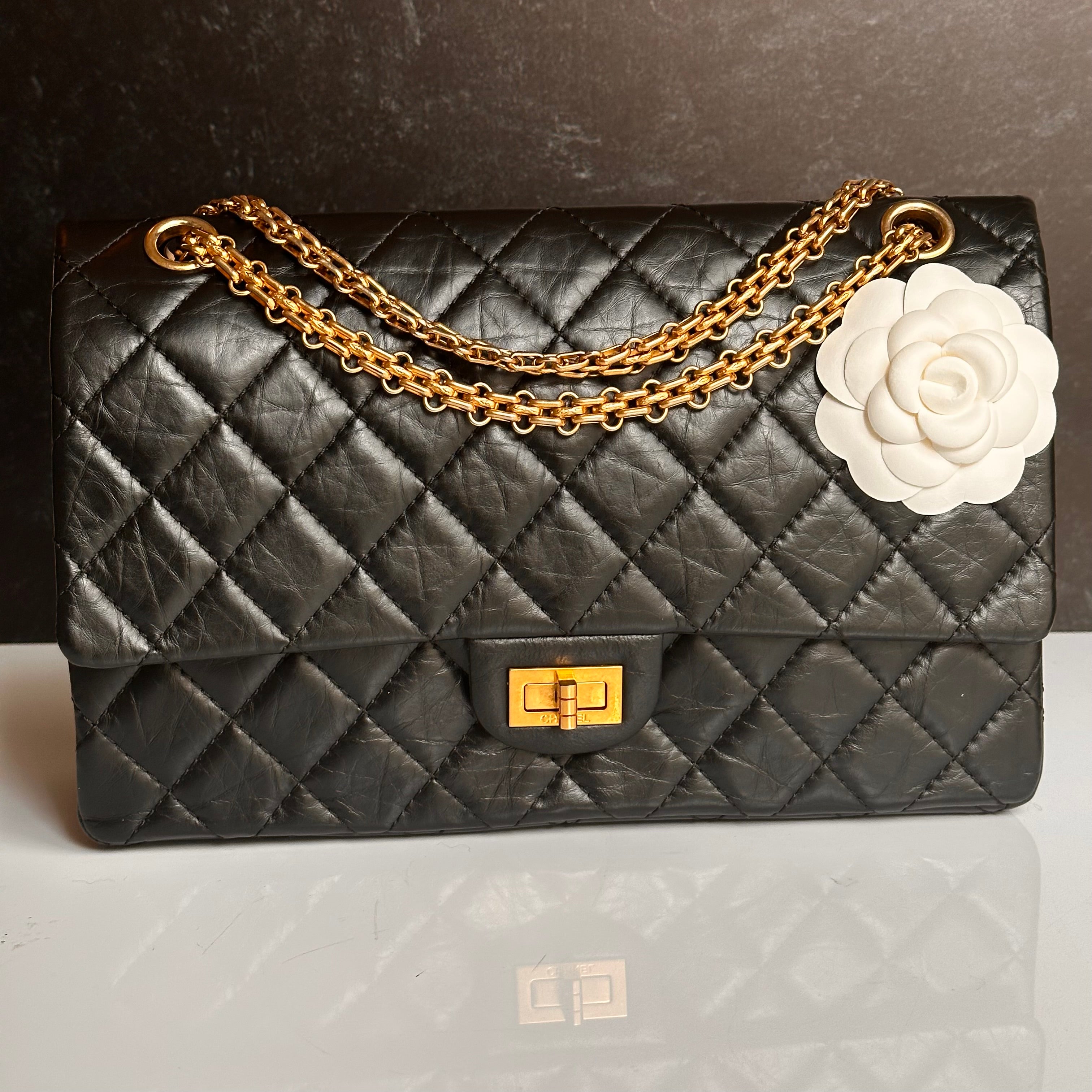 Chanel 2.55 Reissue Mademoiselle Flap Black Aged Calfskin GHW