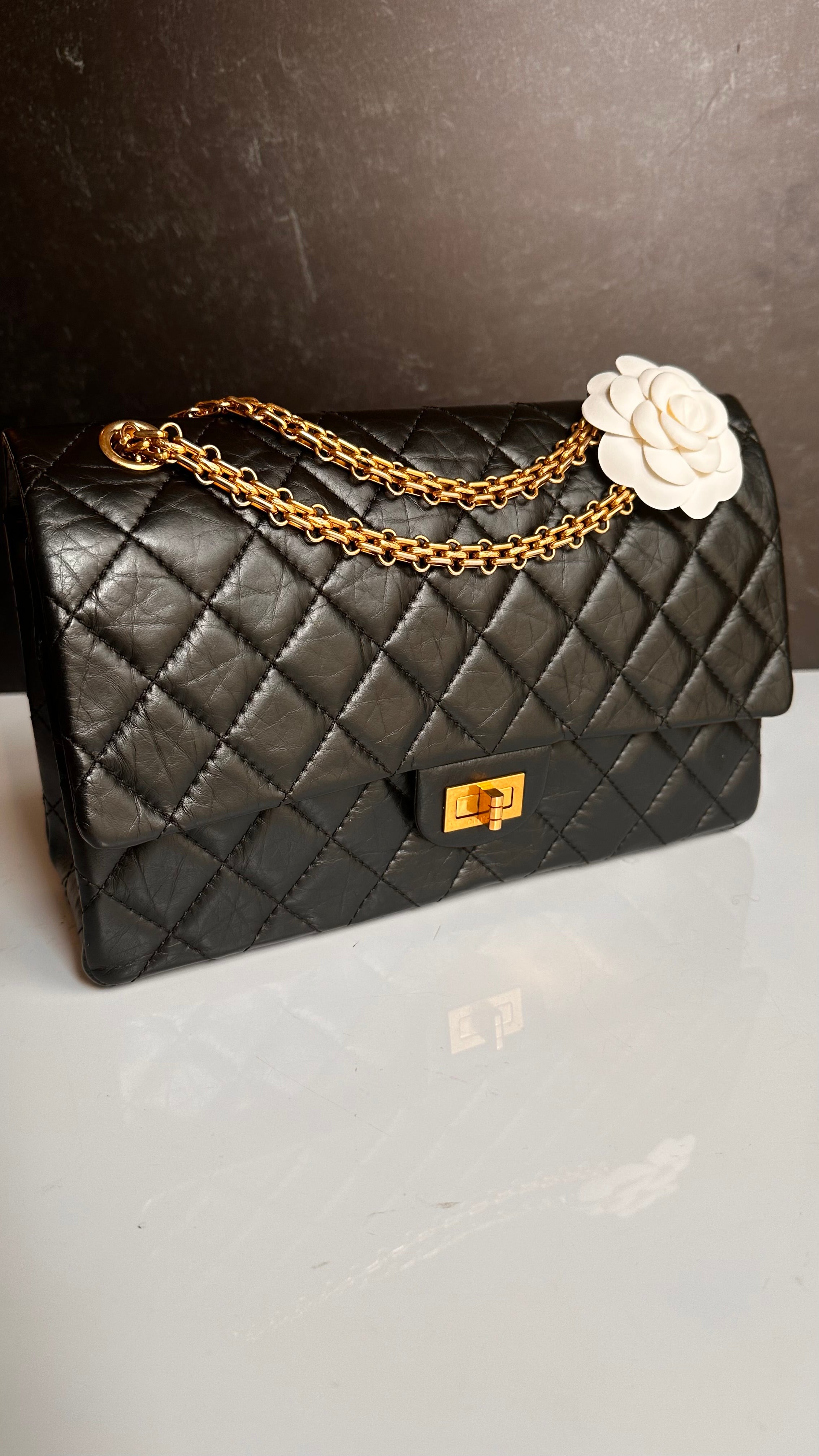 Chanel 2.55 Reissue Mademoiselle Flap Black Aged Calfskin GHW