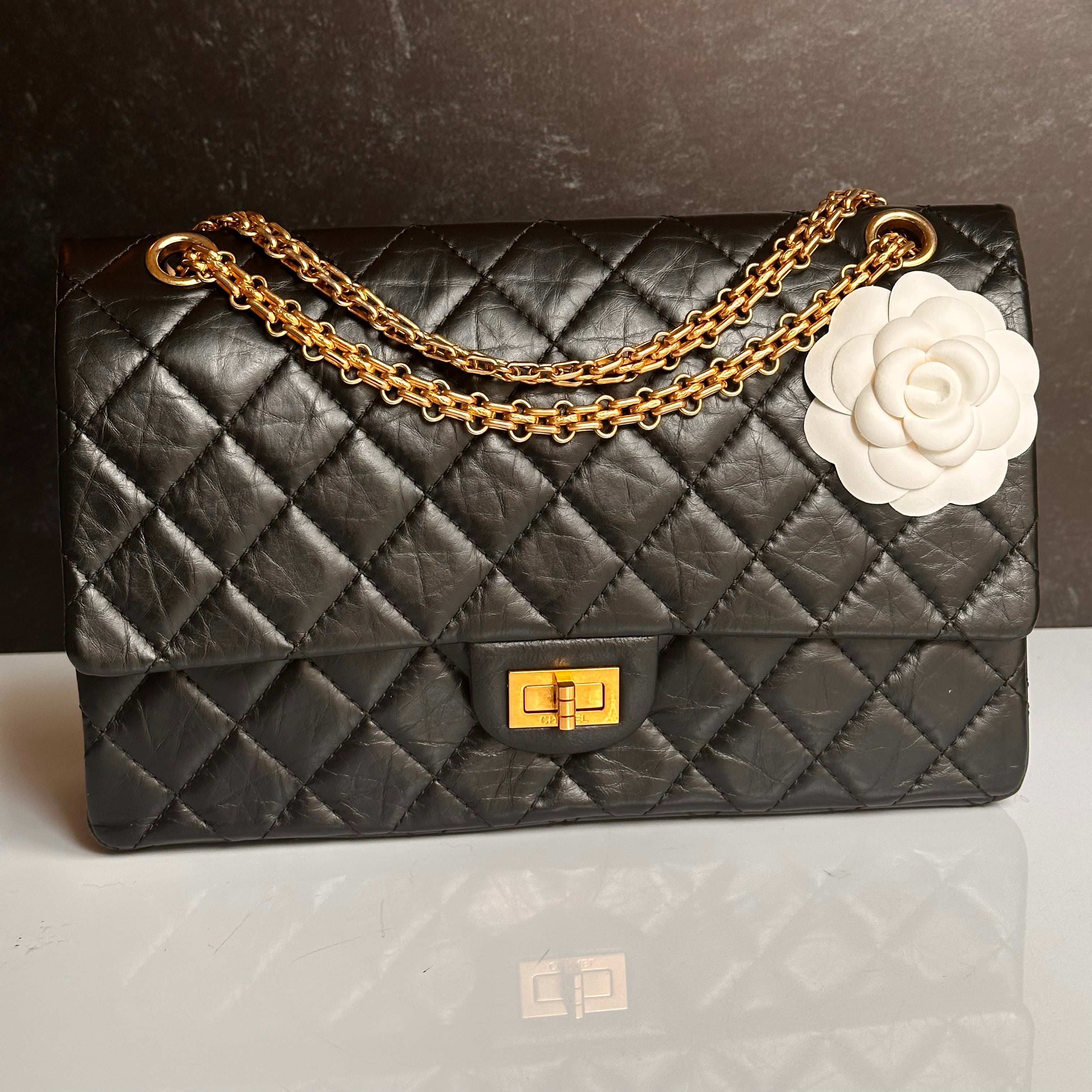Chanel 2.55 Reissue Mademoiselle Flap Black Aged Calfskin GHW