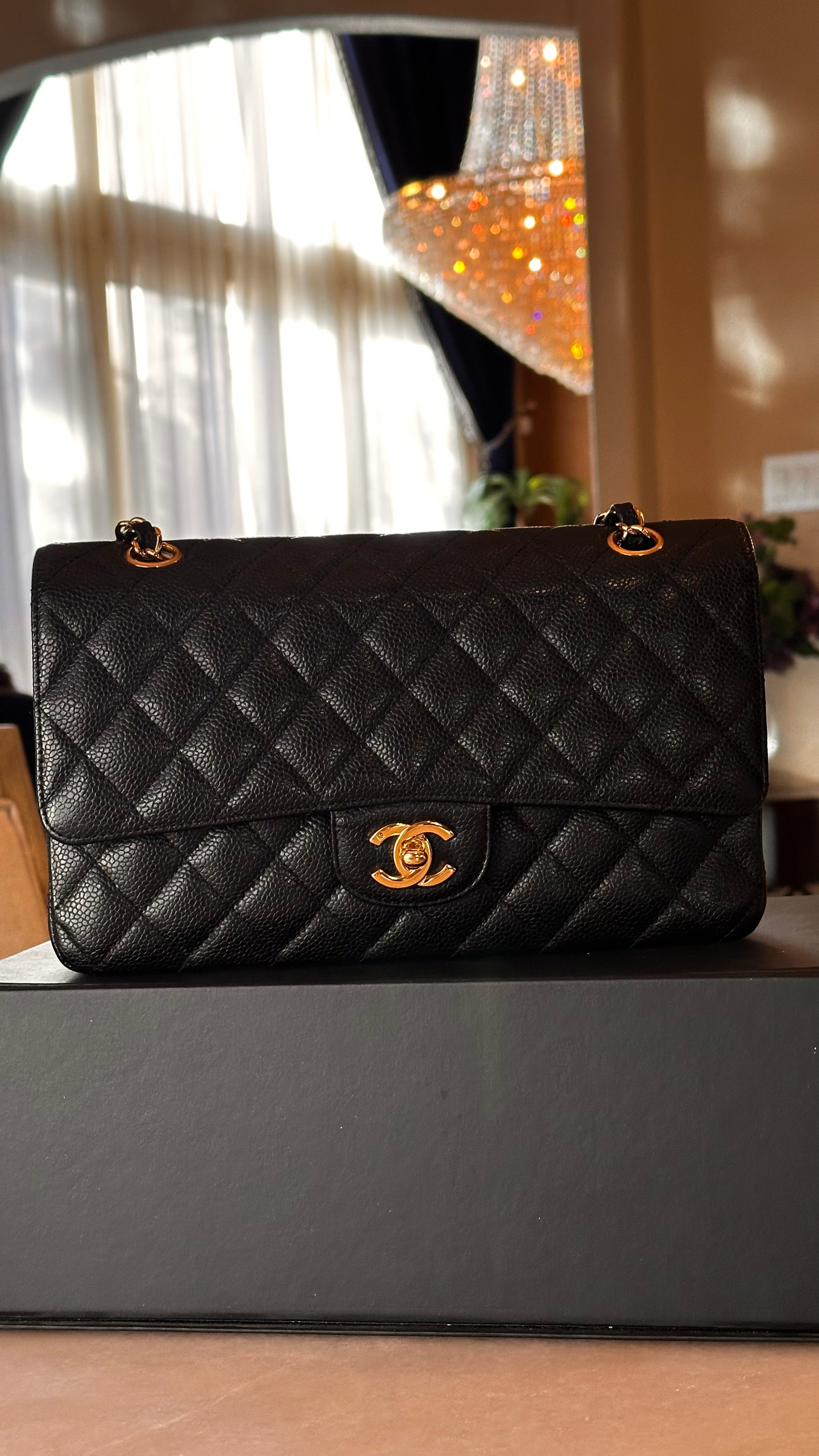 Chanel Medium Classic Flap Black Caviar 24K GHW