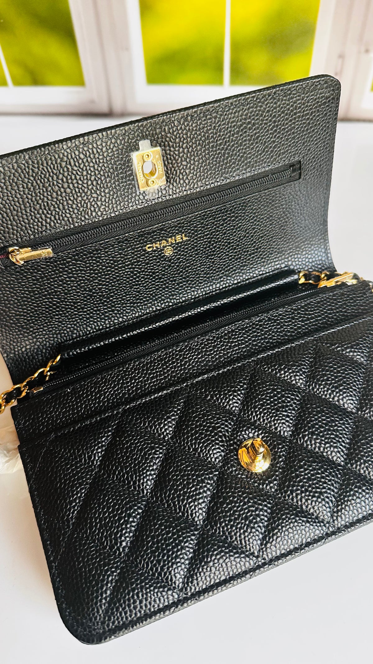 Newest Edition Chanel Wallet on Chain w/ Turnlock Clasp Black Caviar GHW
