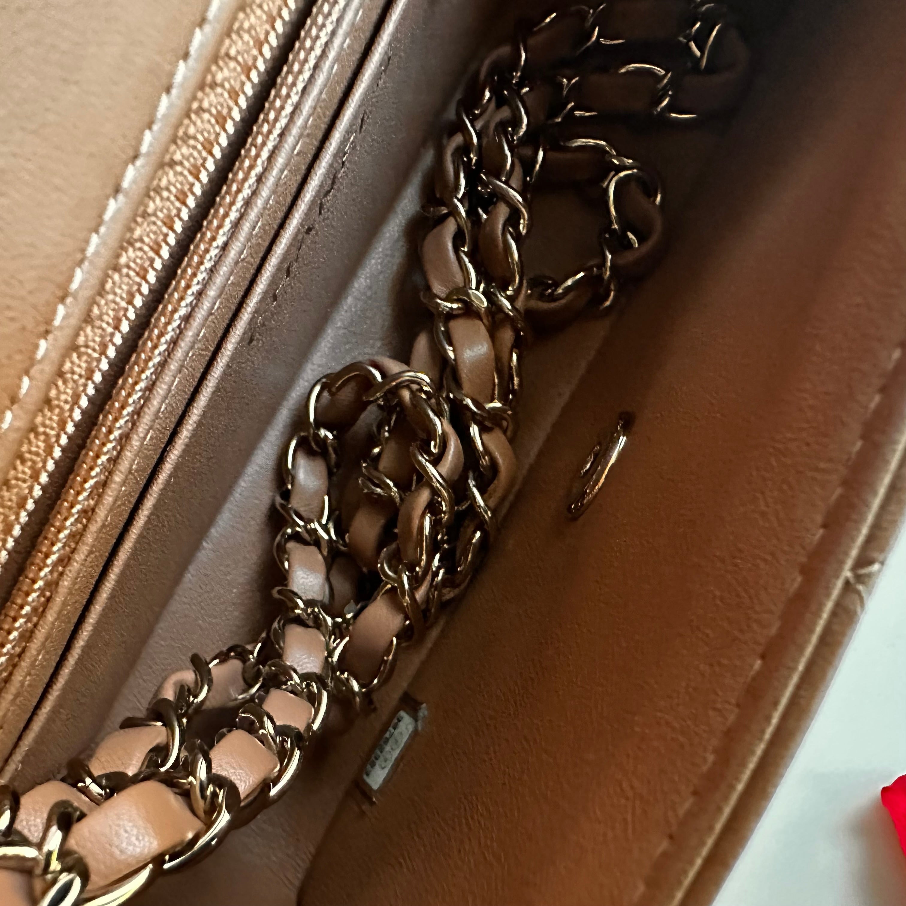 21P Chanel Mini Rectangular Classic Flap Caramel Brown Lambskin LGHW
