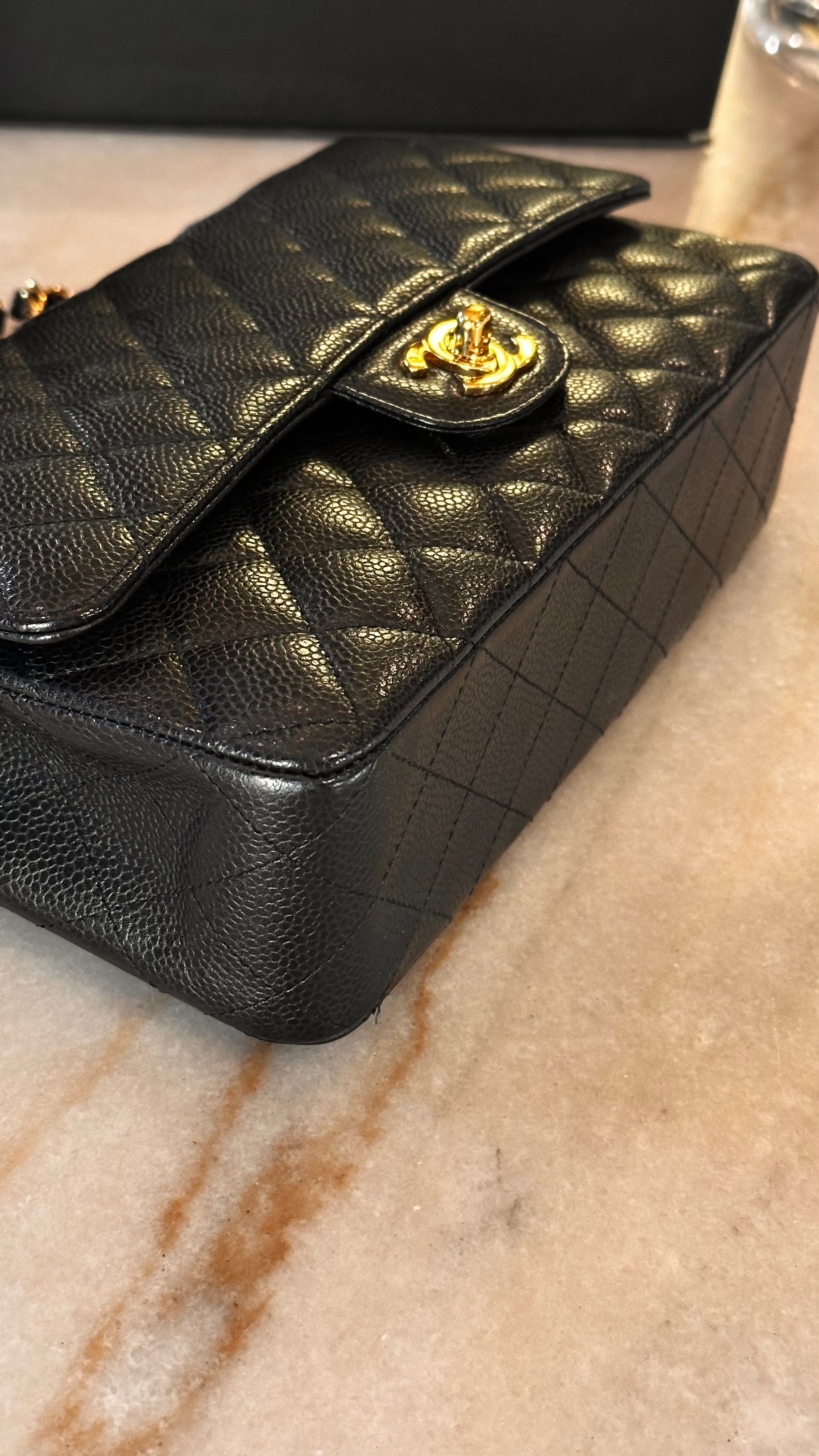 Chanel Medium Classic Flap Black Caviar 24K GHW