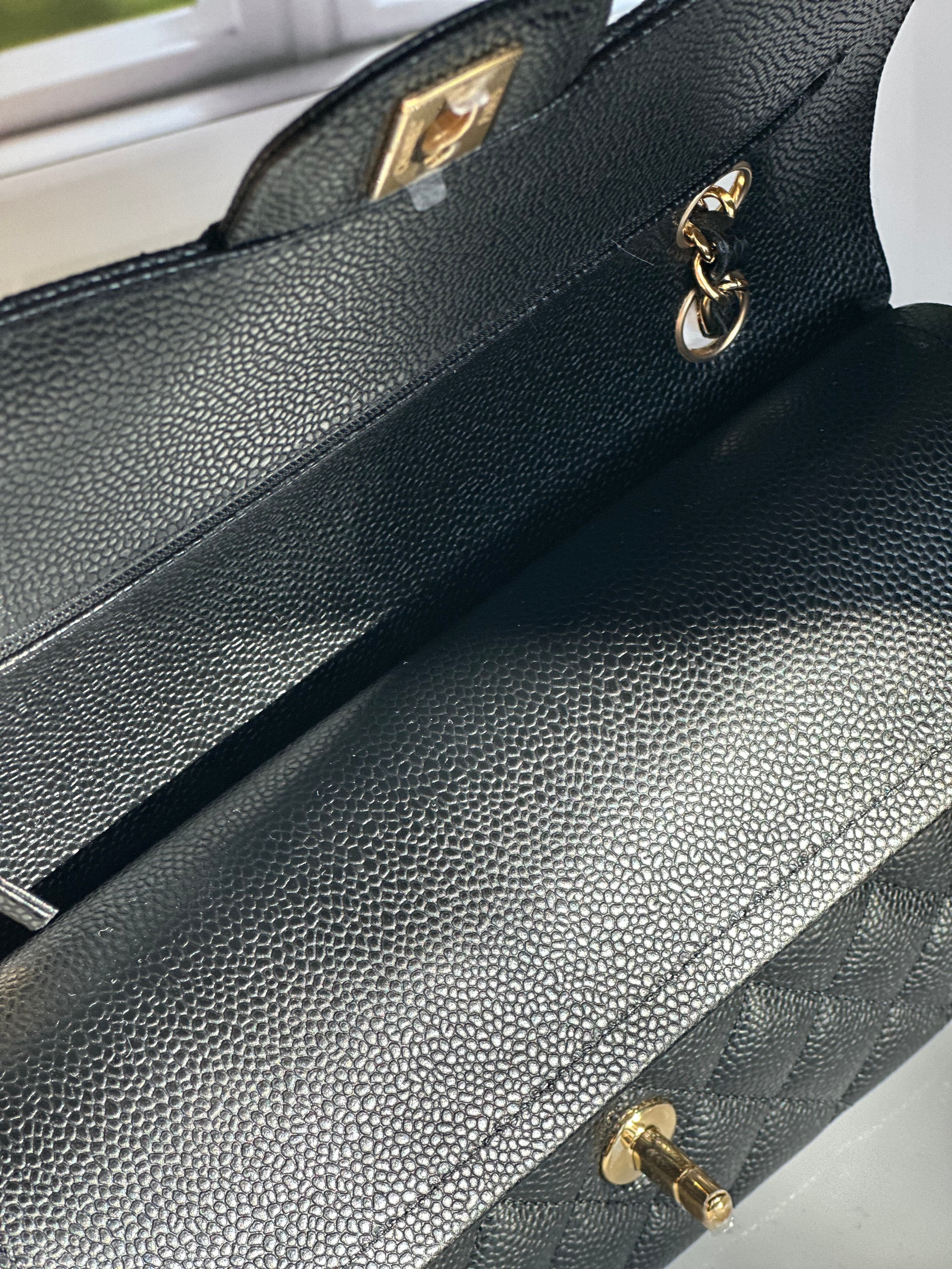 2023 BNIB Chanel Medium Classic Double Flap Black Caviar GHW