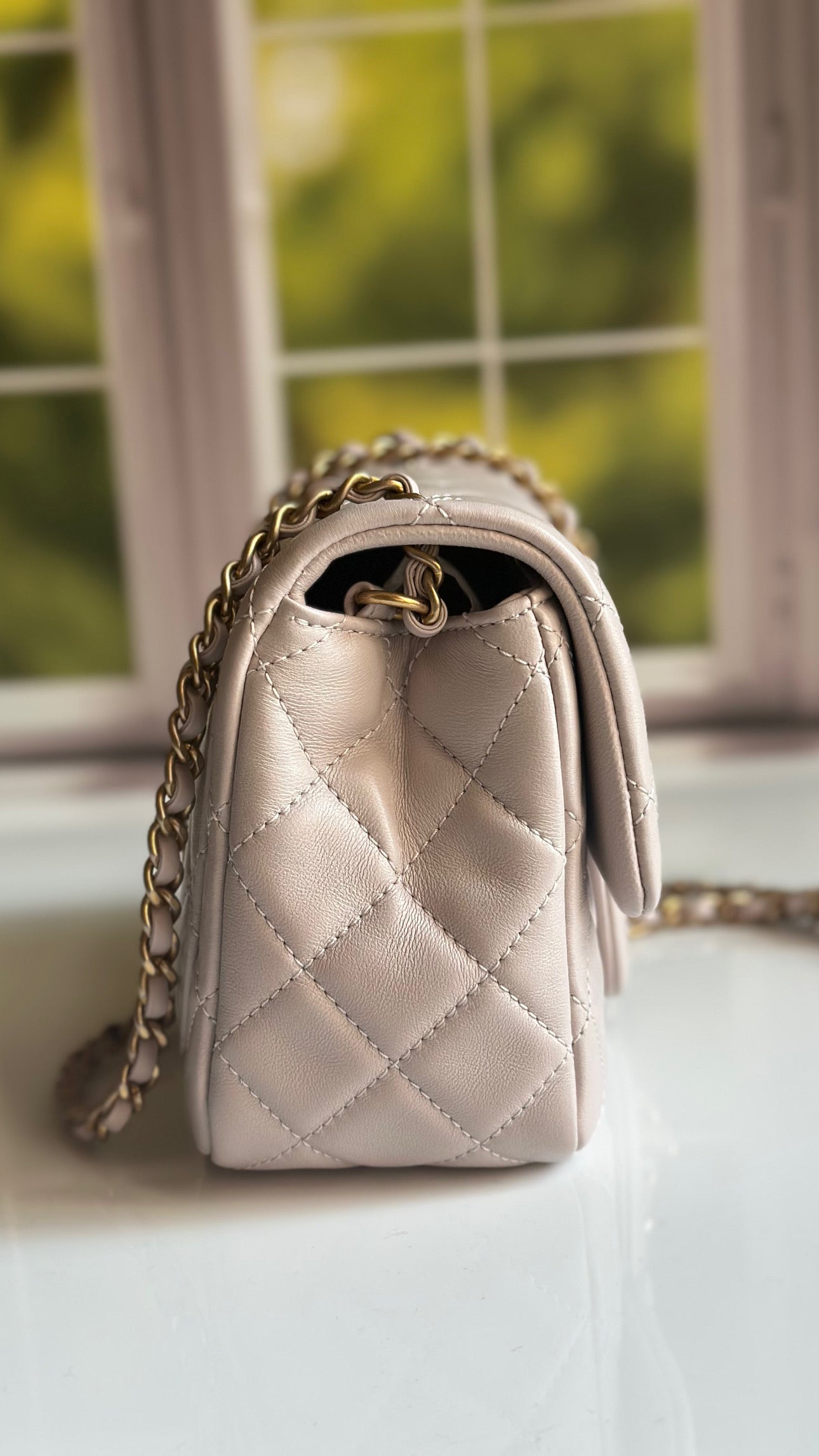 2021 Chanel Mini Pearl Crush Flap Lilac Lambskin & GHW
