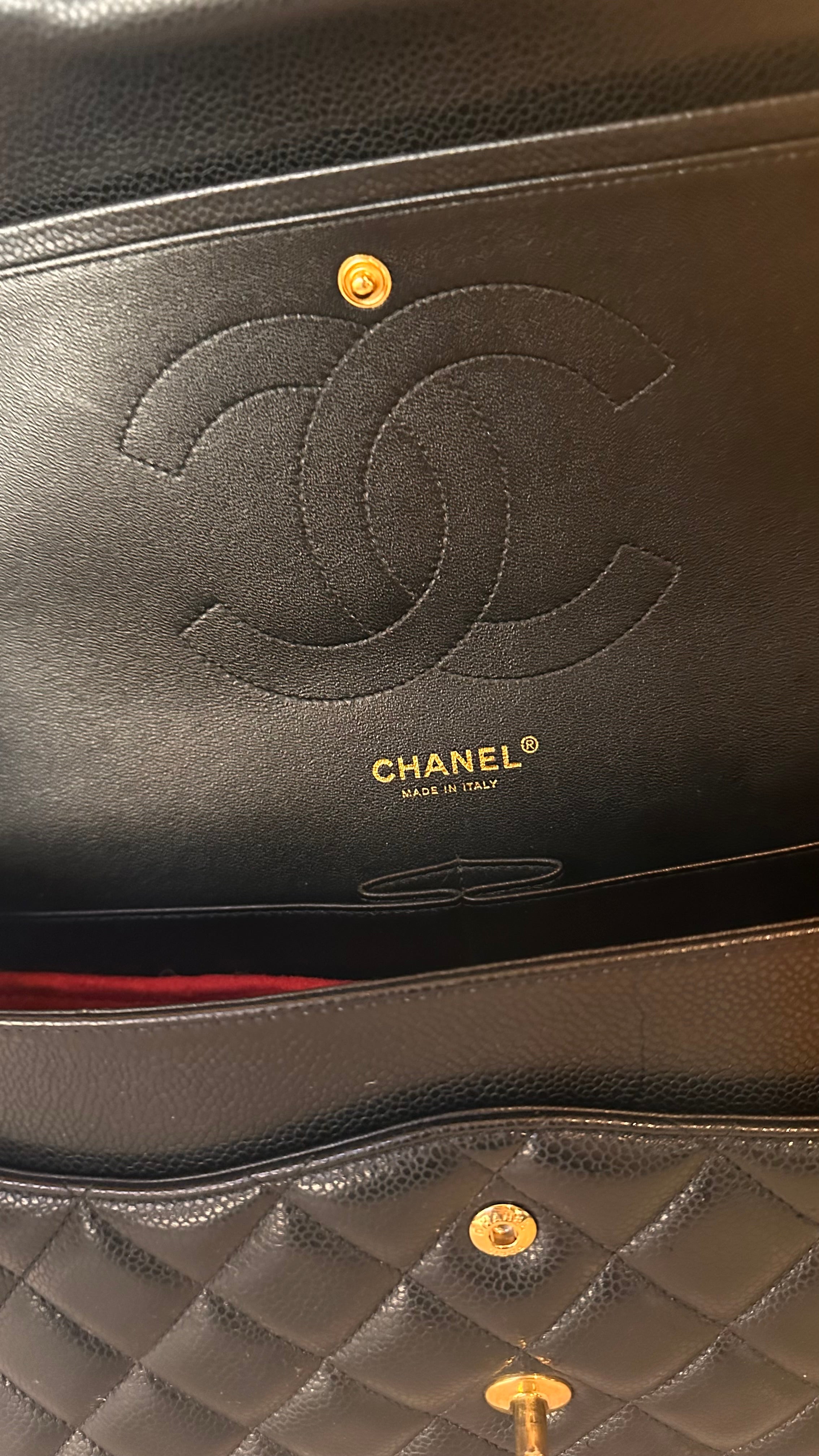 2016 Chanel Jumbo Iridescent Black Caviar Aged GHW