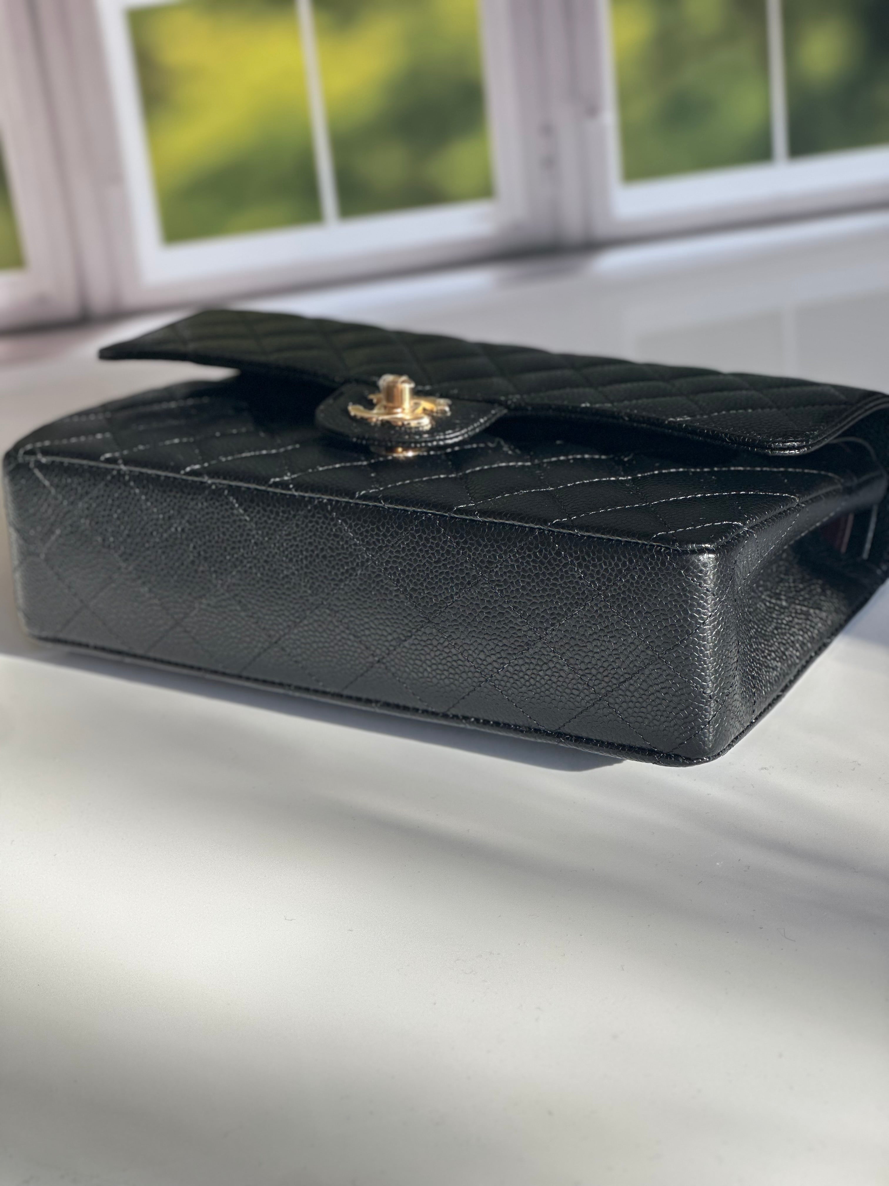 2023 BNIB Chanel Medium Classic Double Flap Black Caviar GHW