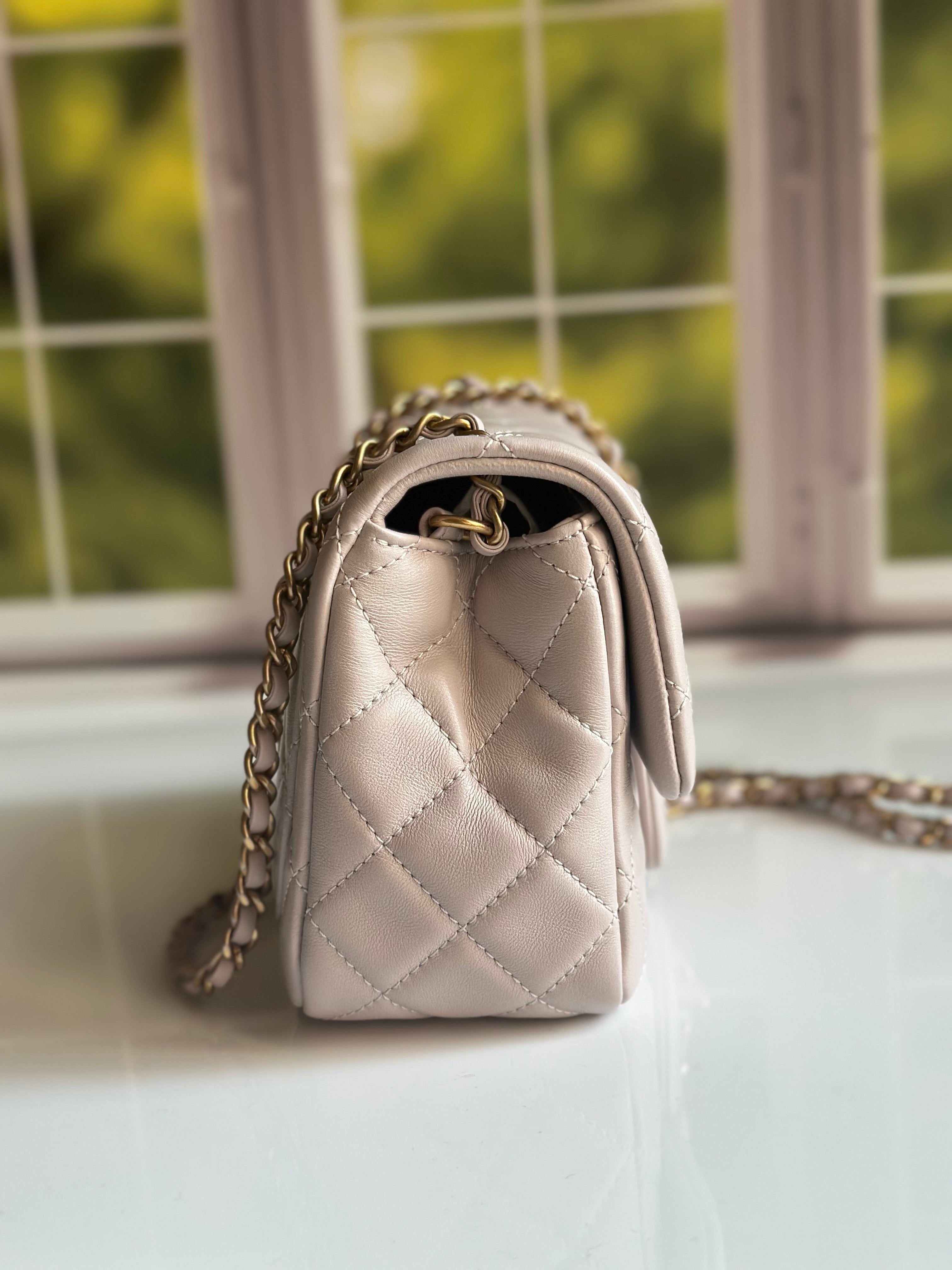 2021 Chanel Mini Pearl Crush Flap Lilac Lambskin & GHW