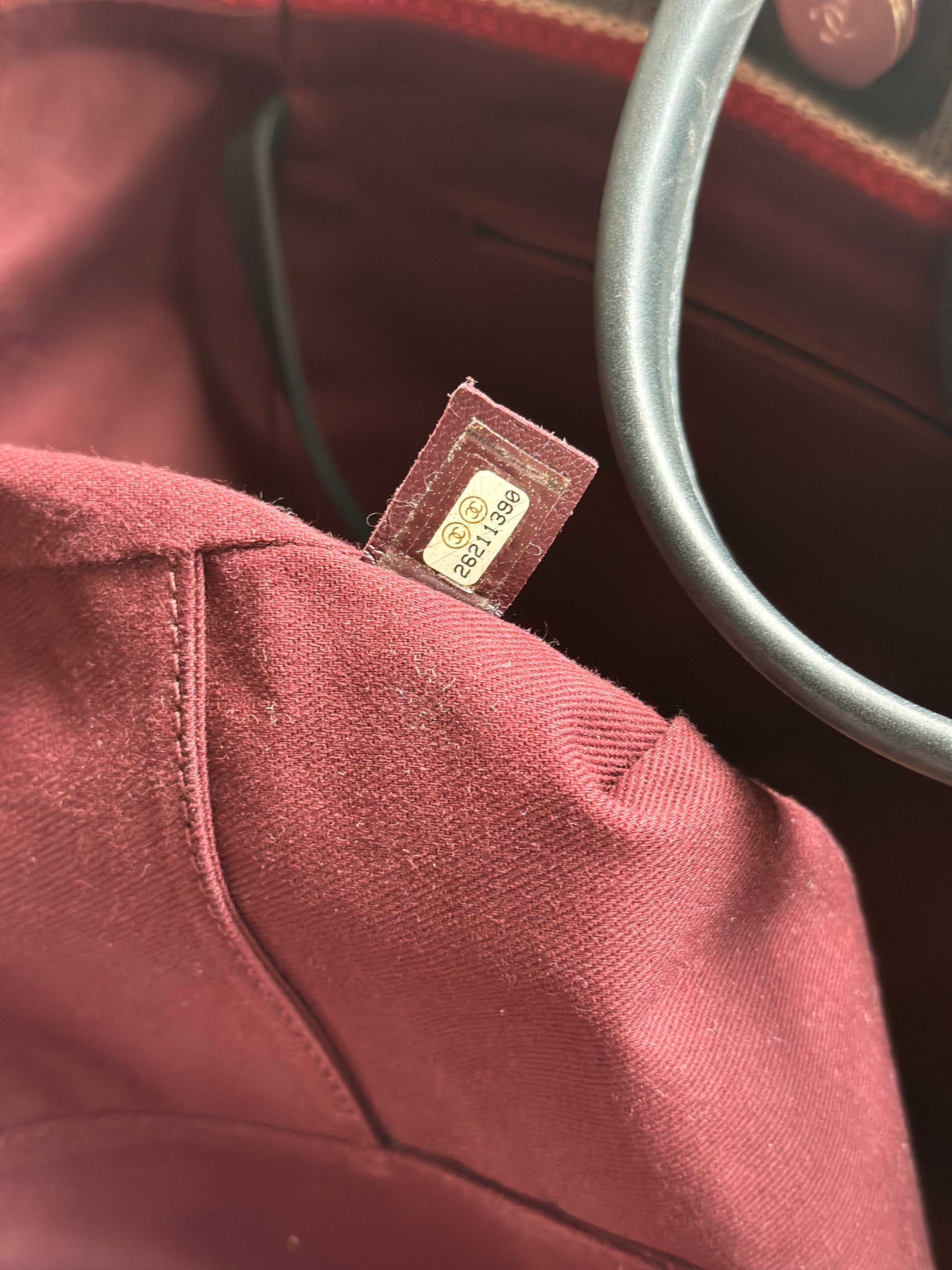 18A Chanel Large Deauville Shopping Tote Beige Toile & Calfskin