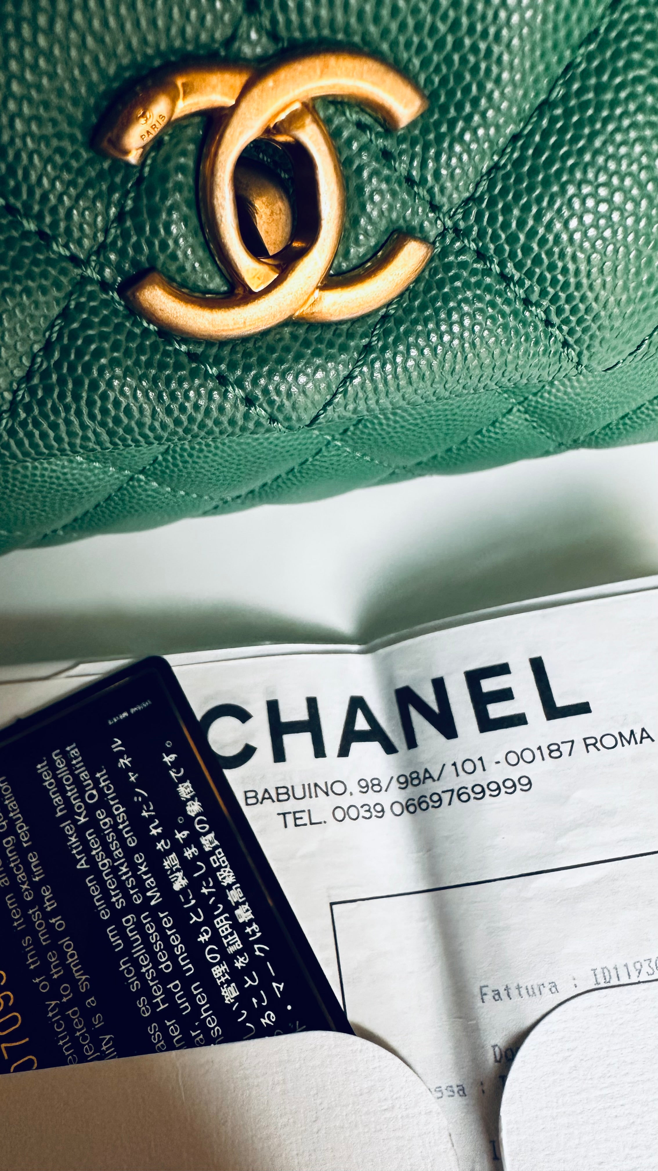 Métiers D’art 2019 Chanel Small Coco Handle Flap Green Caviar & Aged Gold Hardware